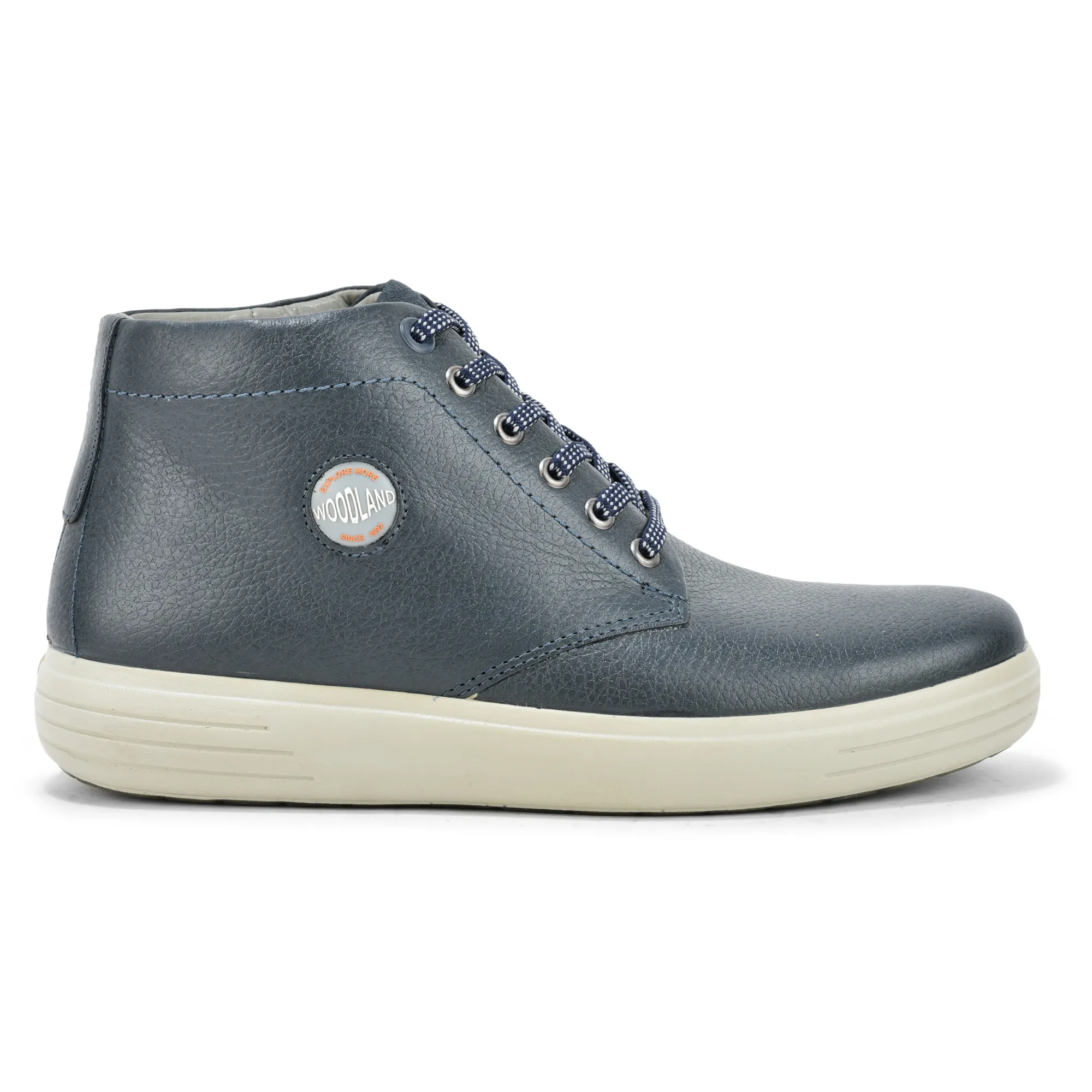 Woodland Navy Men’s Leather Boots - Image 1