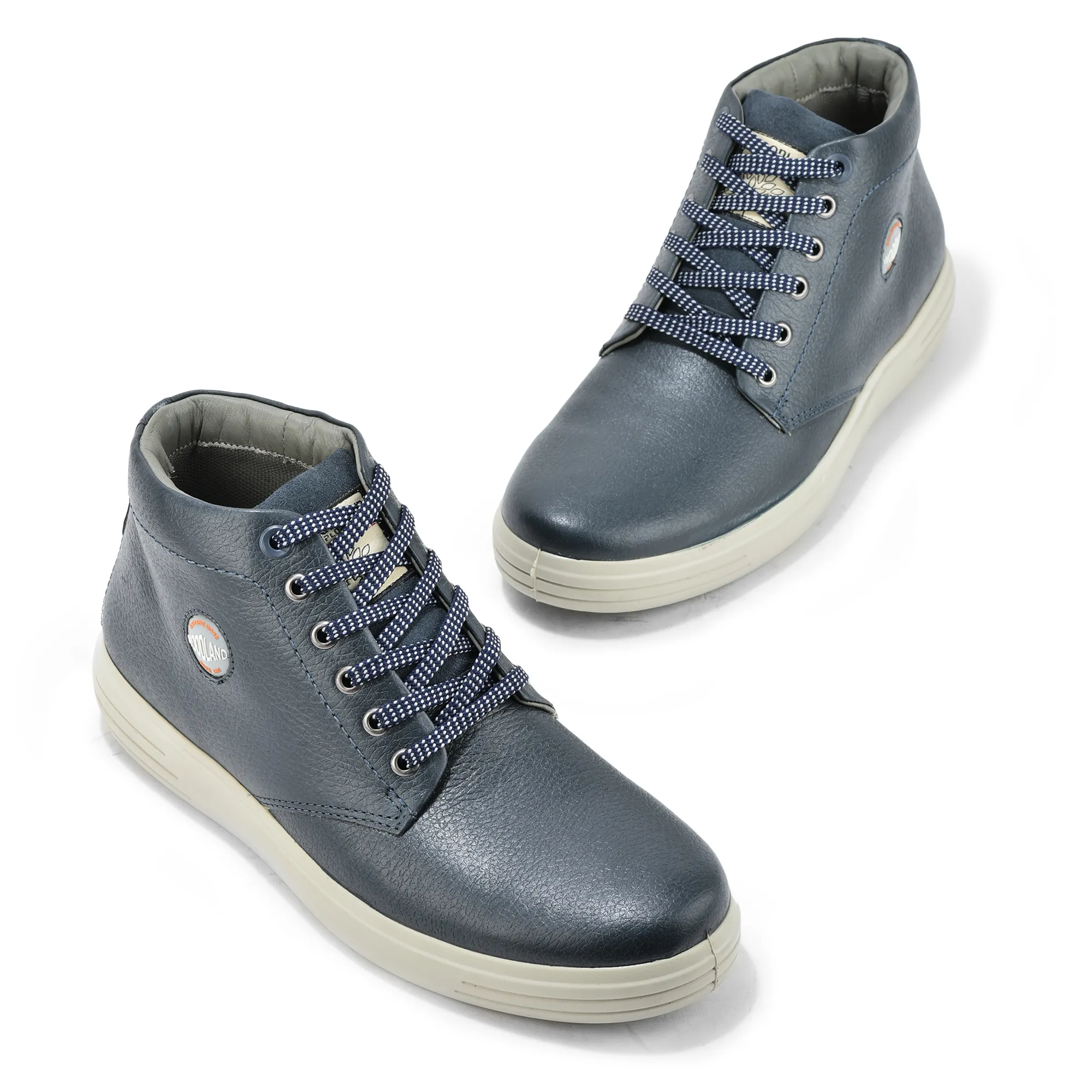 Woodland Navy Men’s Leather Boots - Thumbnail 2