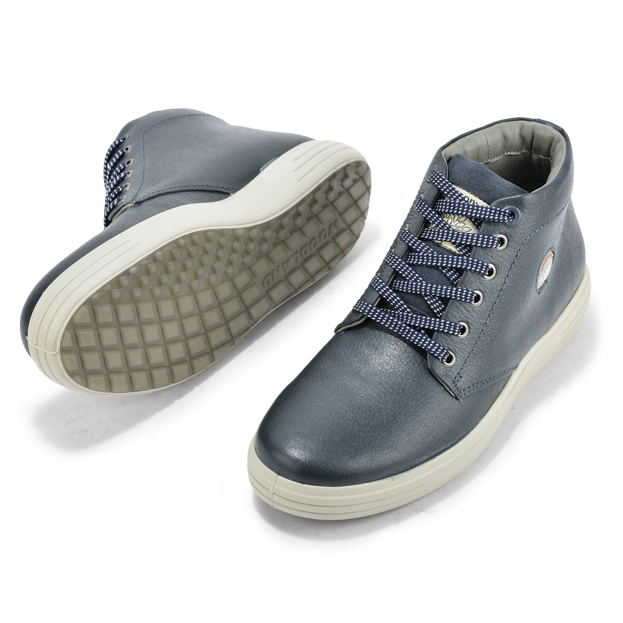 Woodland Navy Men’s Leather Boots - Thumbnail 5