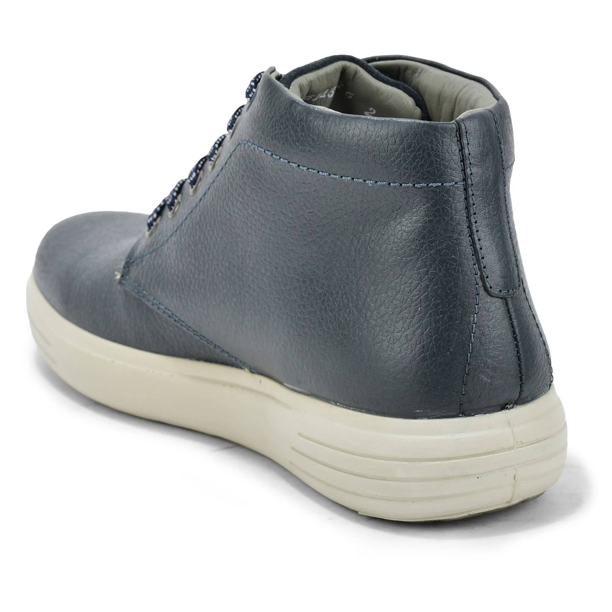 Woodland Navy Men’s Leather Boots - Thumbnail 6