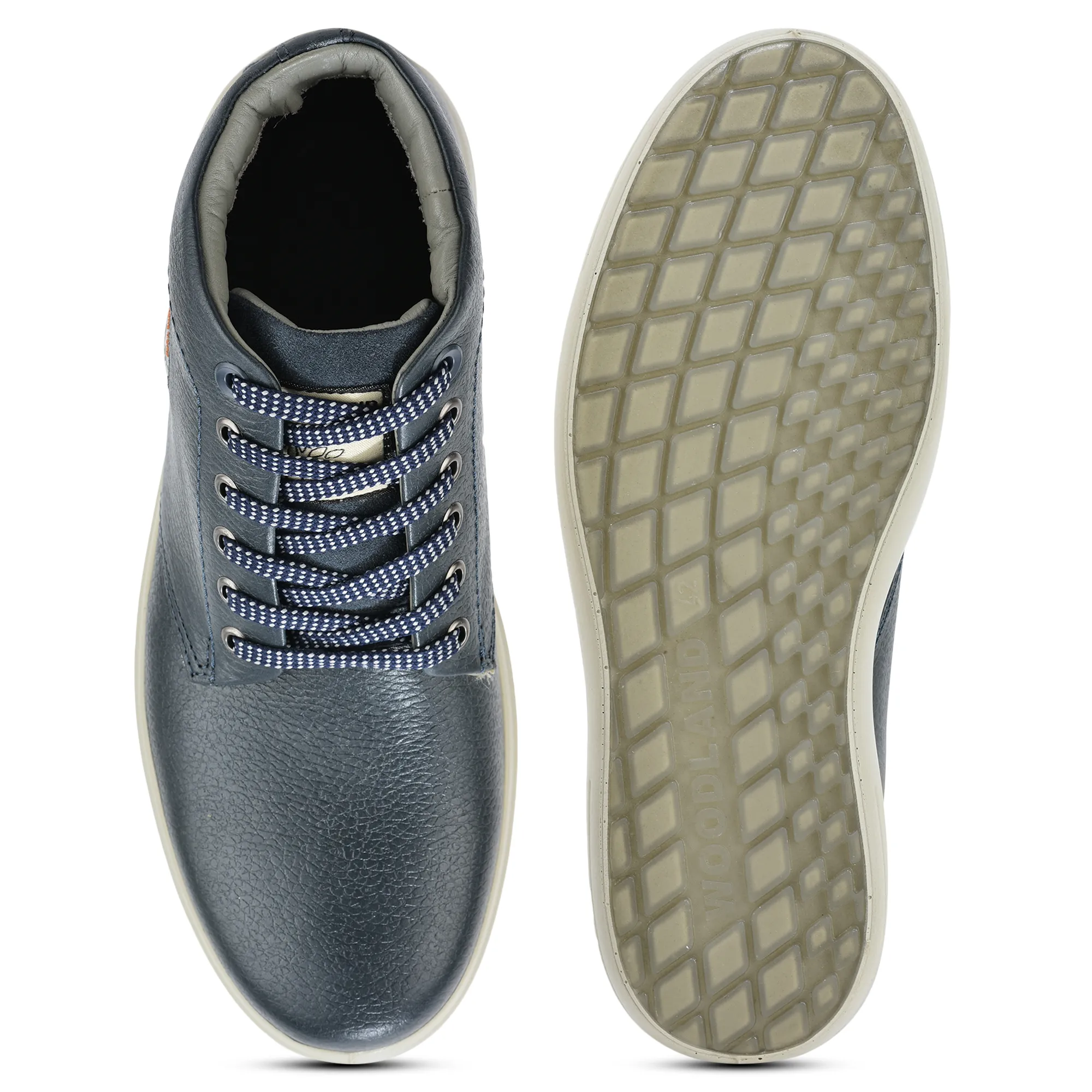 Woodland Navy Men’s Leather Boots - Thumbnail 8