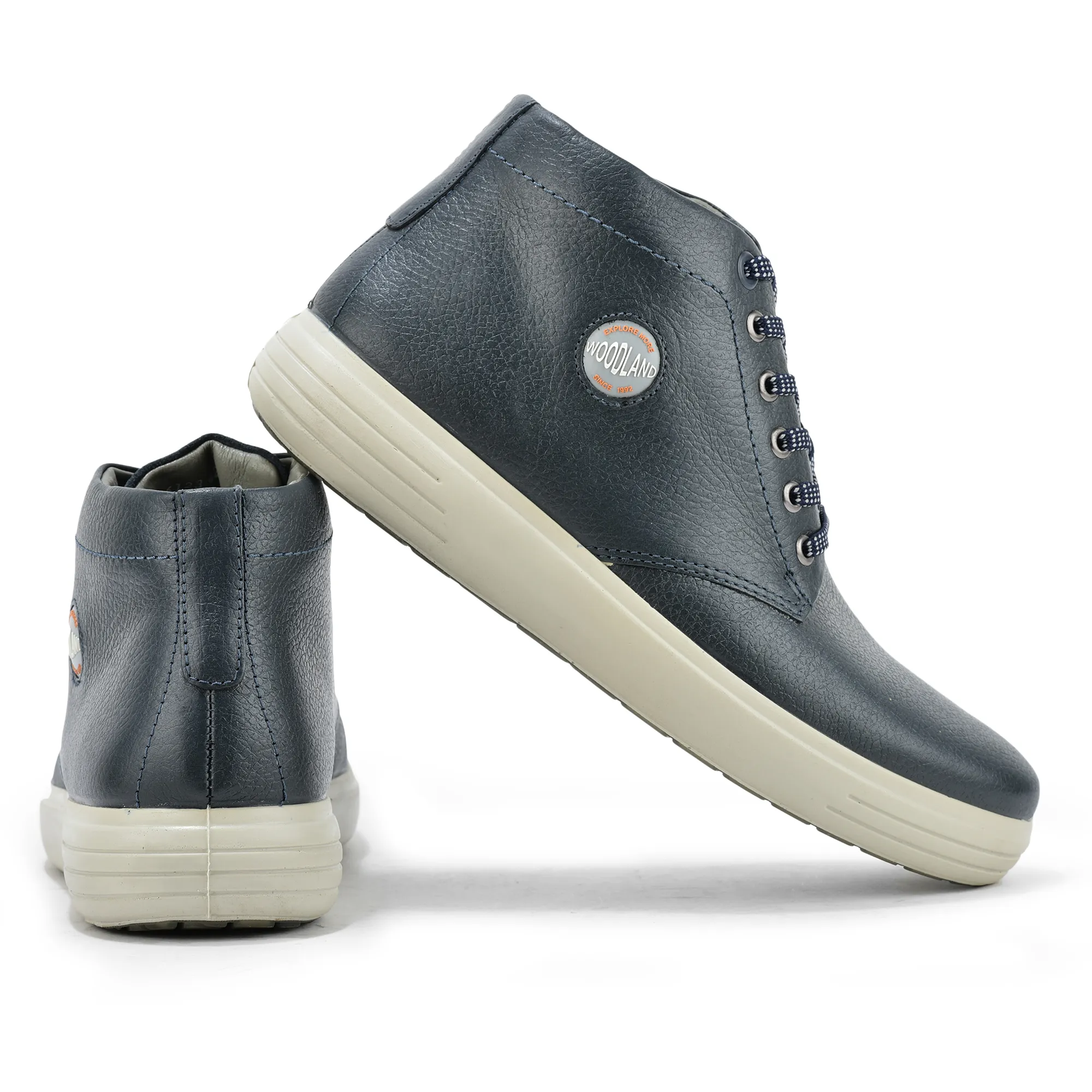 Woodland Navy Men’s Leather Boots - Thumbnail 10