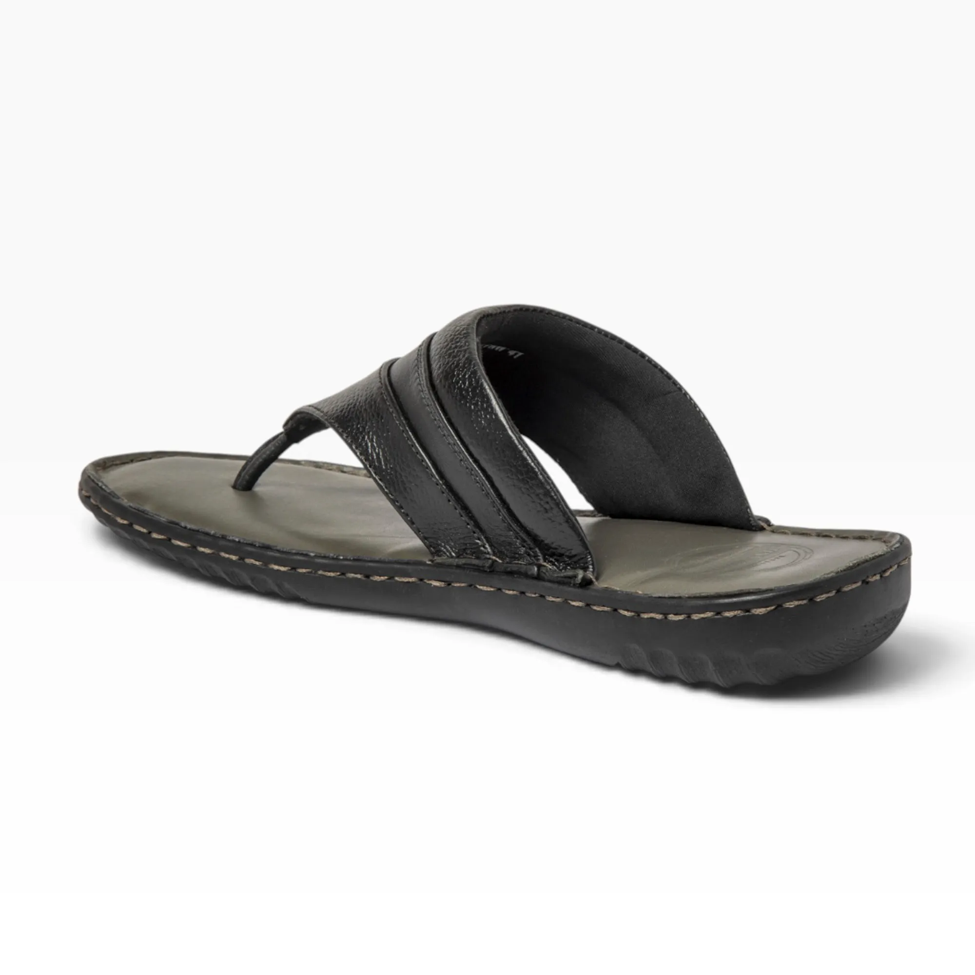 Woodland BLACK leather flipflops - Thumbnail 12