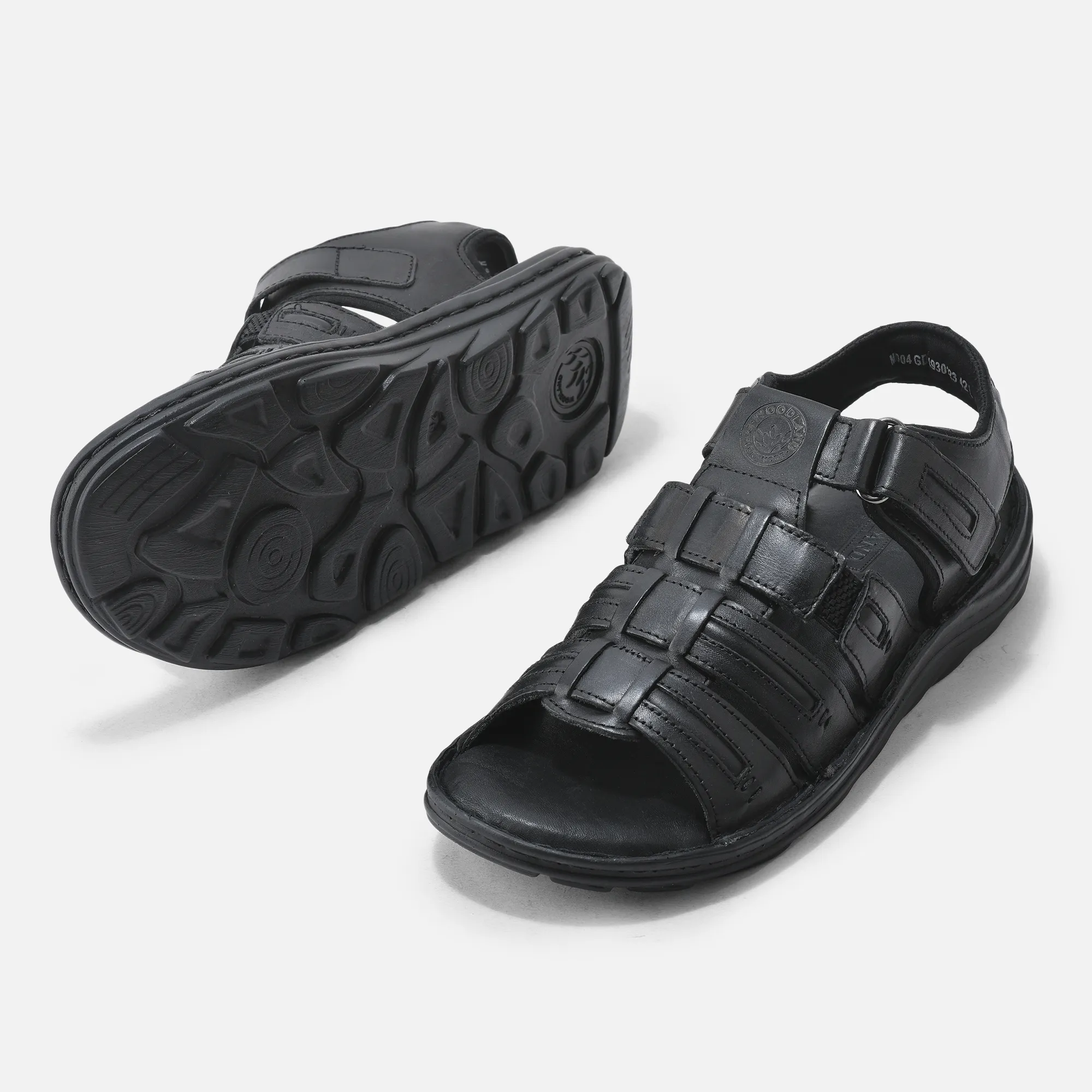 Woodland Men’s Black Sandals with Soft Leather - Thumbnail 3