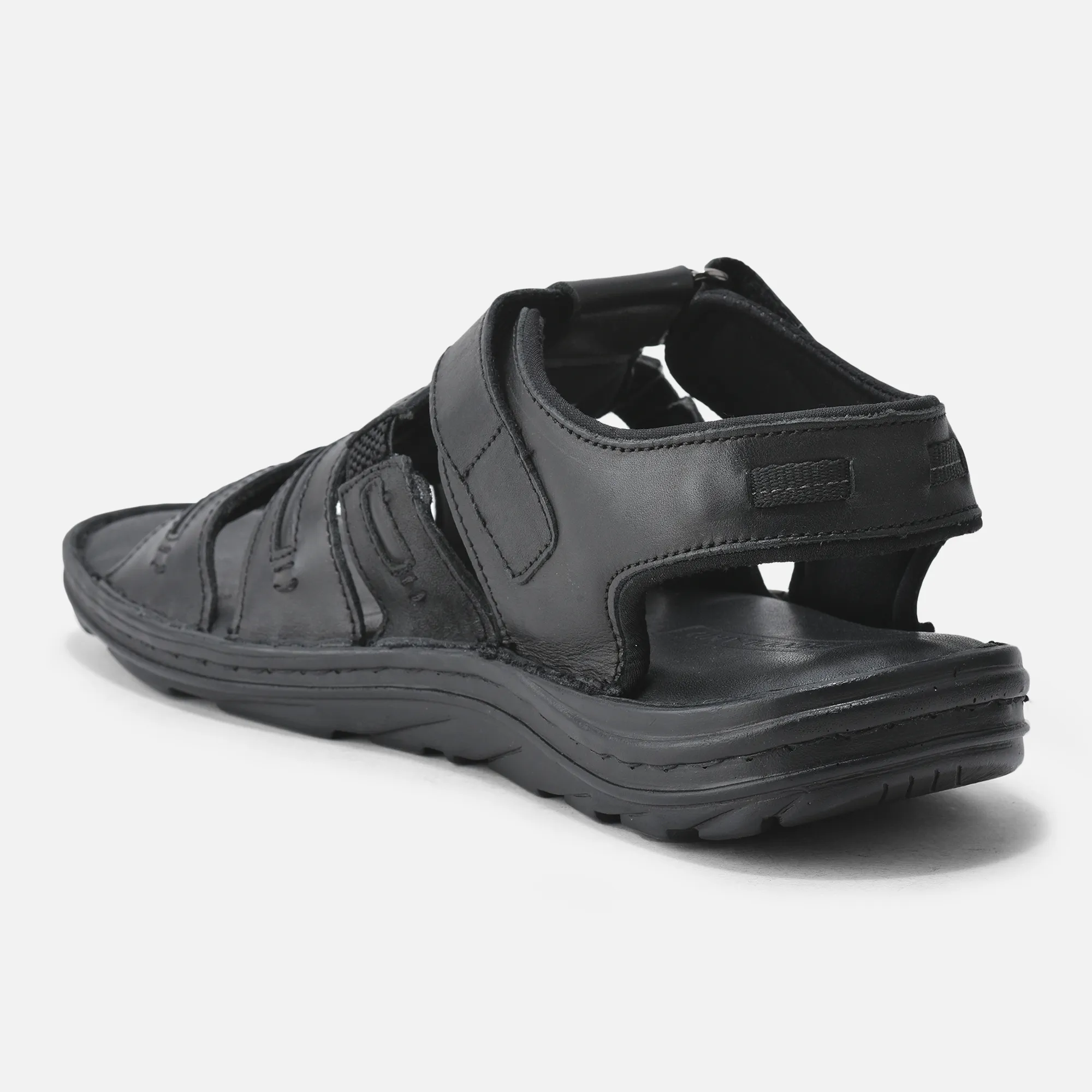 Woodland Men’s Black Sandals with Soft Leather - Thumbnail 5