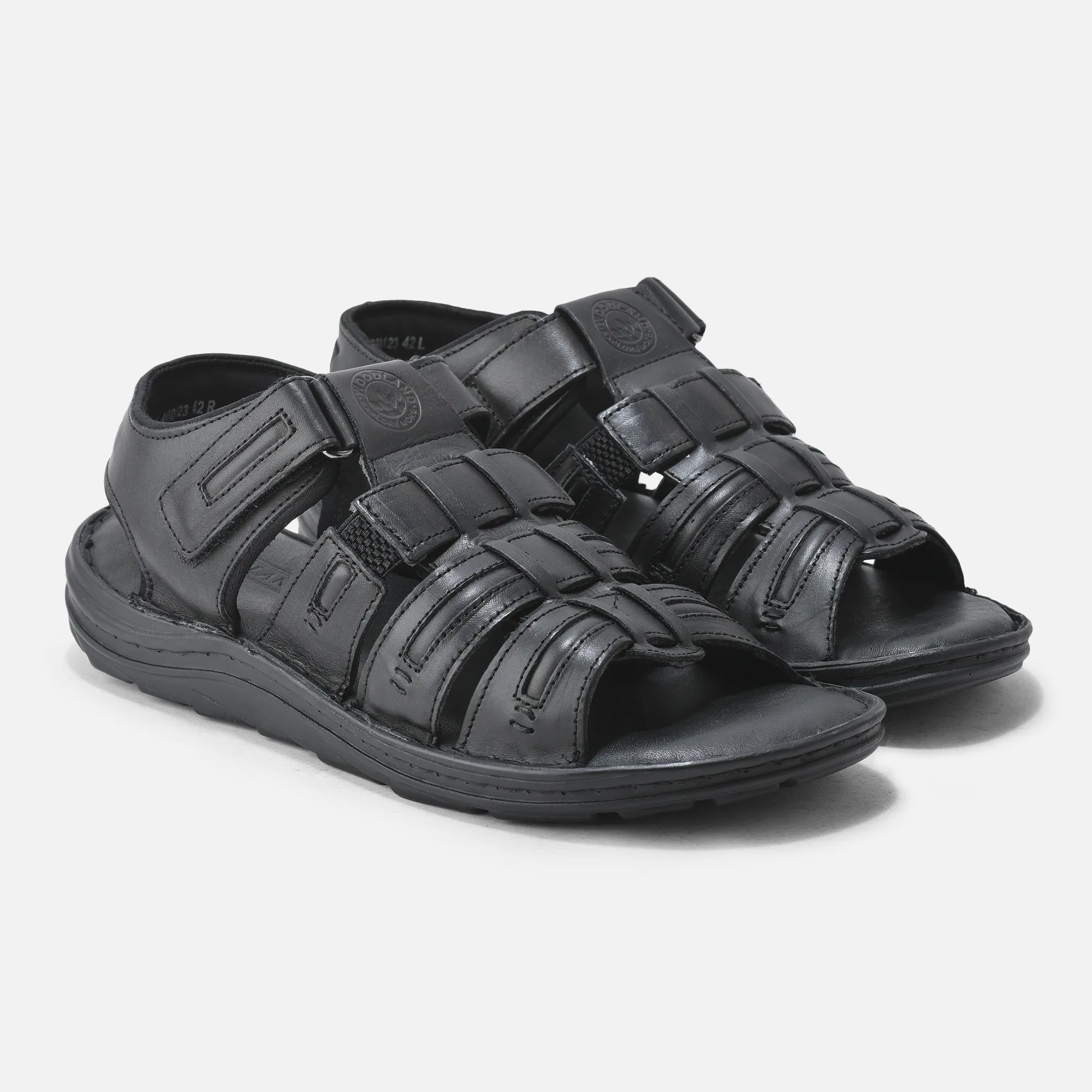 Woodland Men’s Black Sandals with Soft Leather - Thumbnail 6