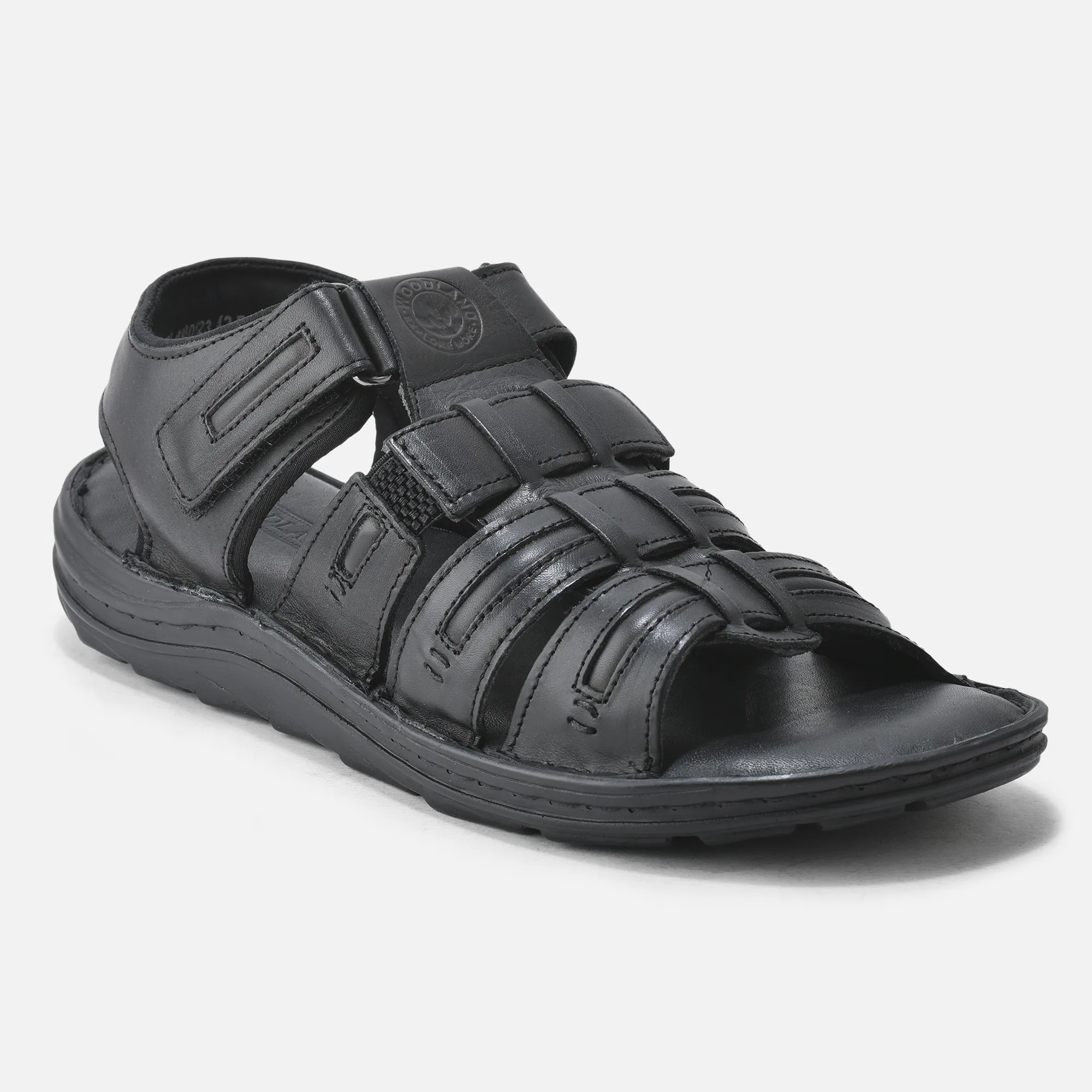 Woodland Men’s Black Sandals with Soft Leather - Thumbnail 7