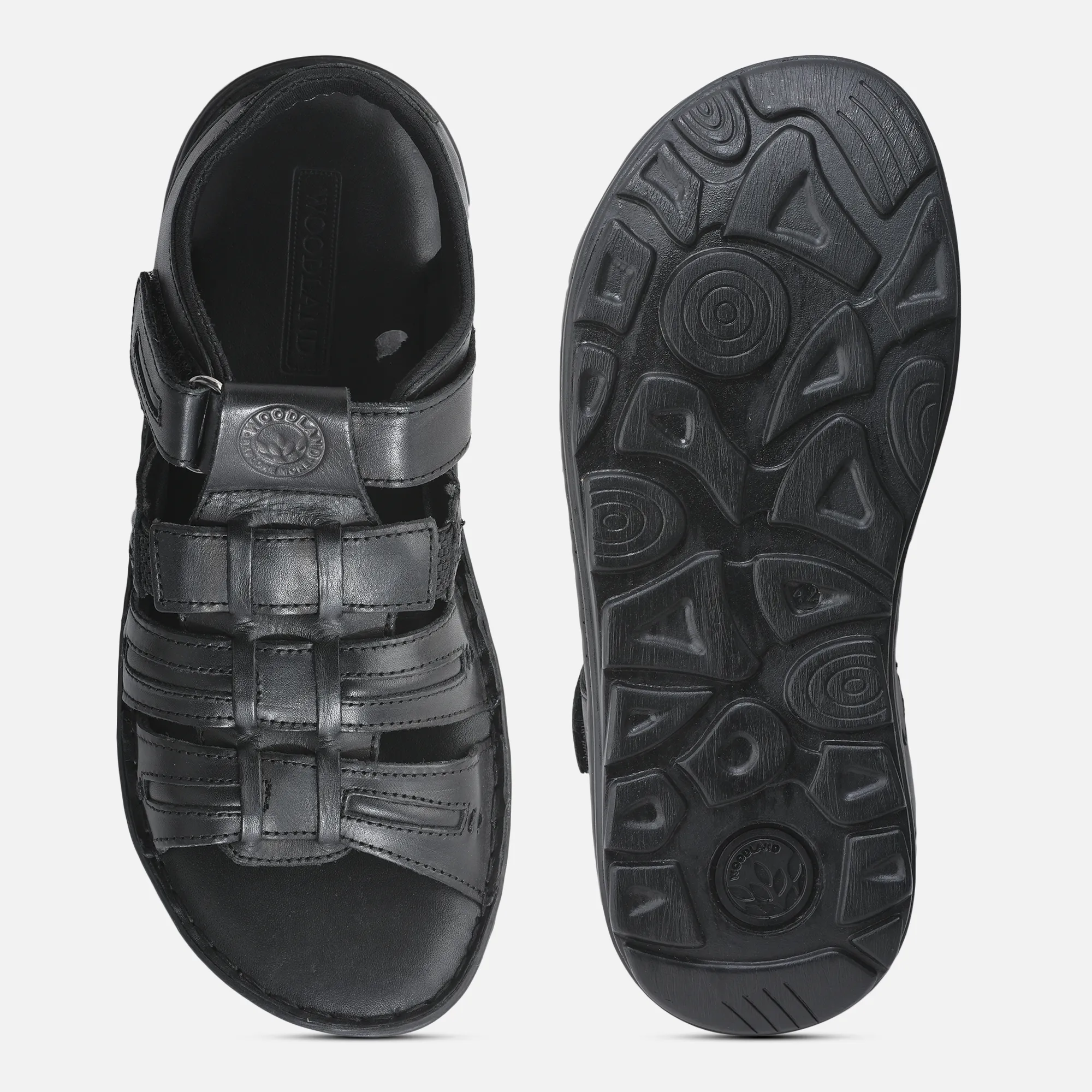 Woodland Men’s Black Sandals with Soft Leather - Thumbnail 8