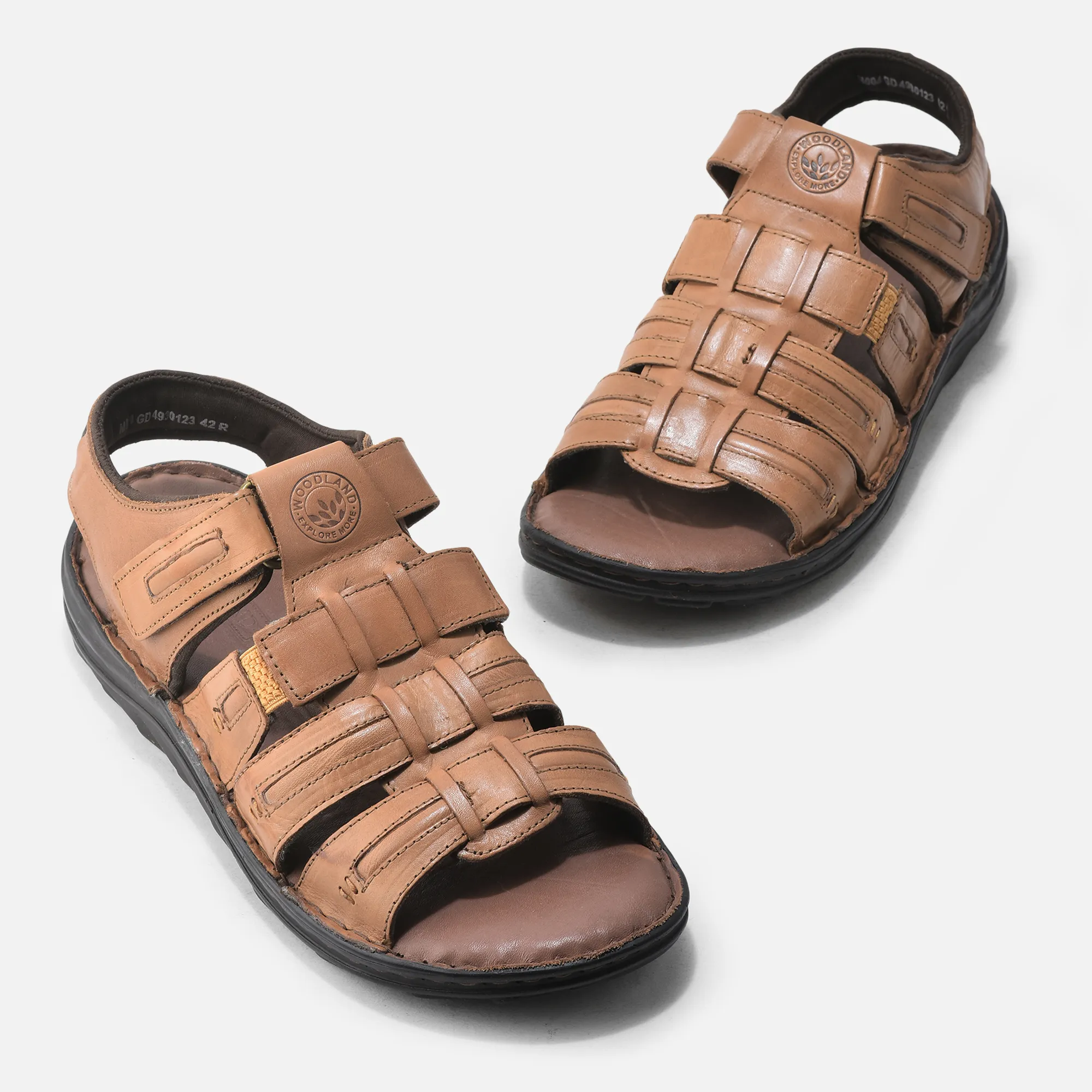 Woodland Men’s Tan Sandals with Soft Leather - Thumbnail 2