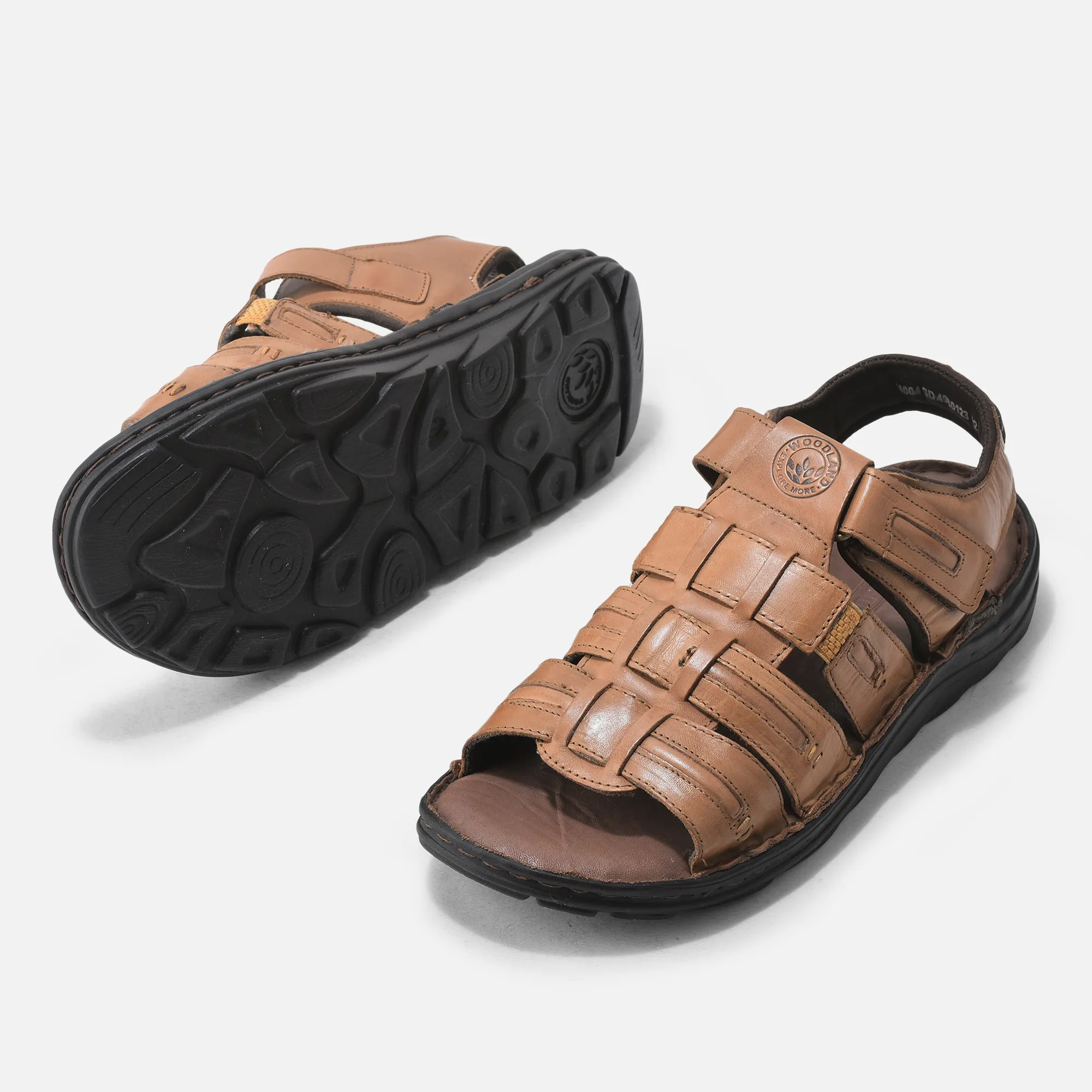 Woodland Men’s Tan Sandals with Soft Leather - Thumbnail 3