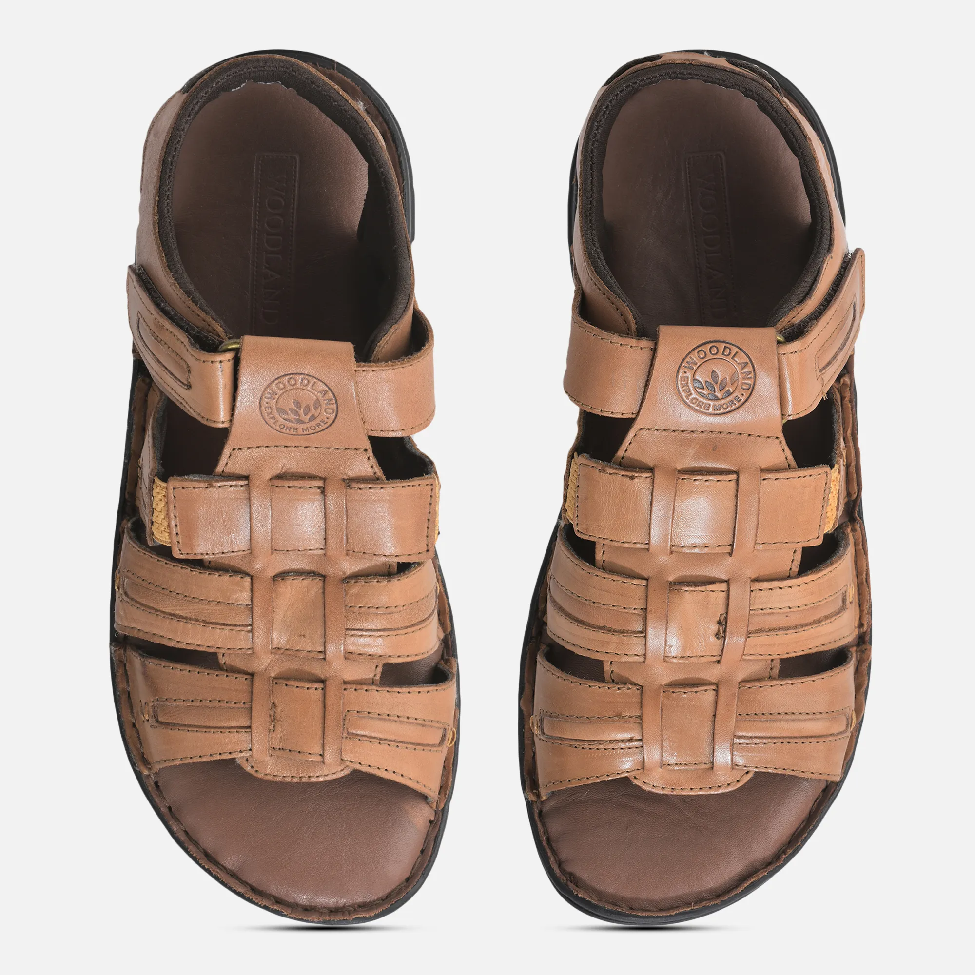 Woodland Men’s Tan Sandals with Soft Leather - Thumbnail 4