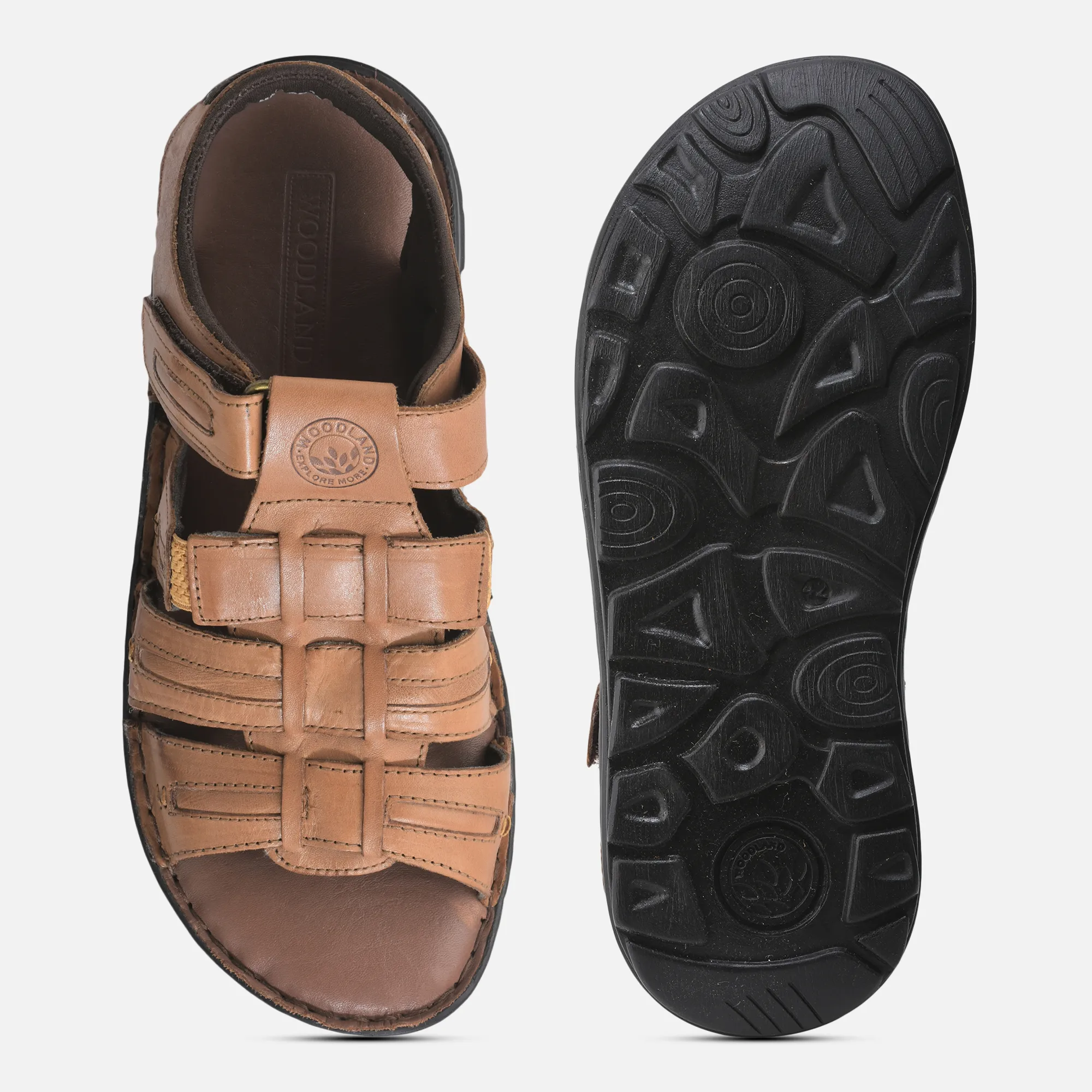Woodland Men’s Tan Sandals with Soft Leather - Thumbnail 8