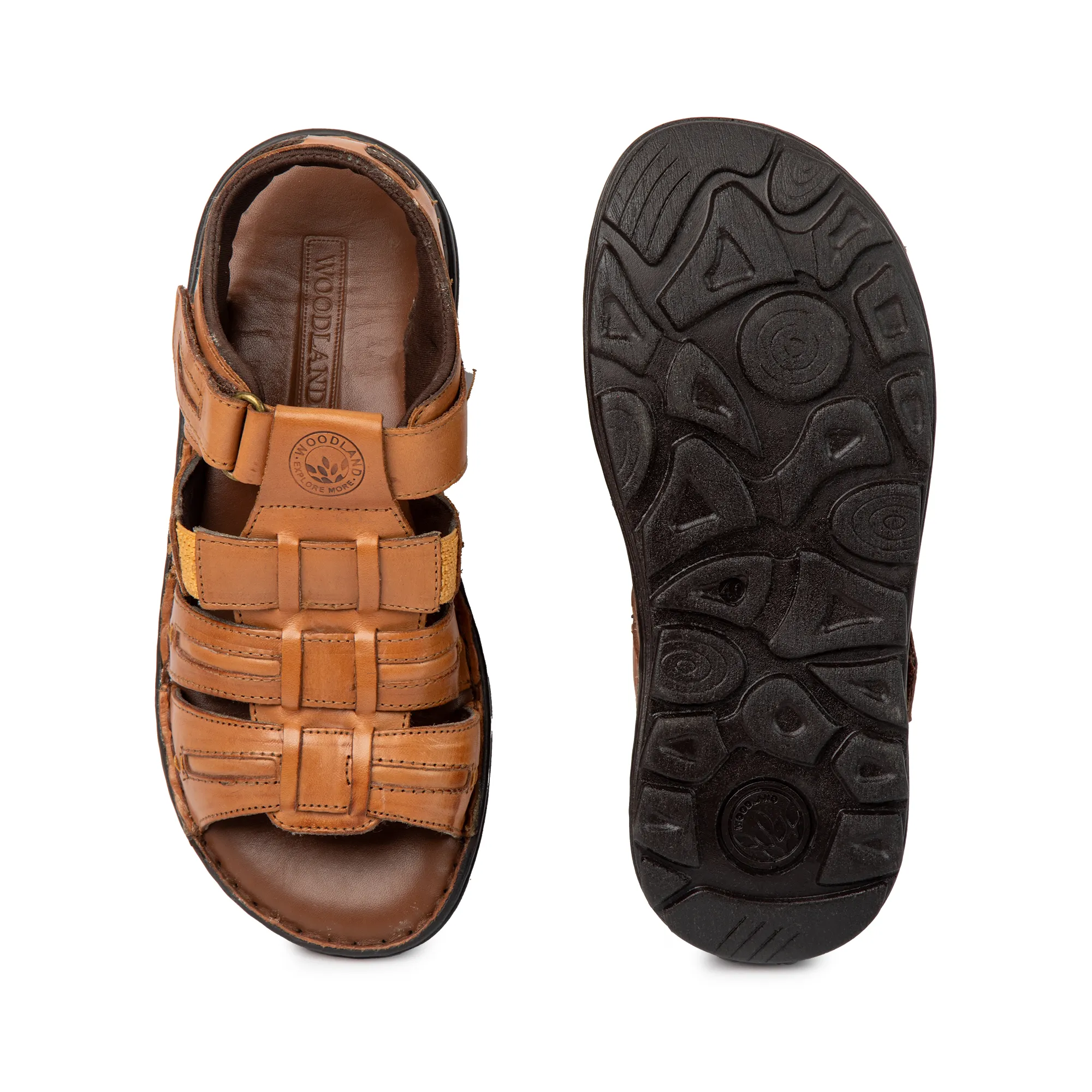 Woodland Men’s Tan Sandals with Soft Leather - Thumbnail 14
