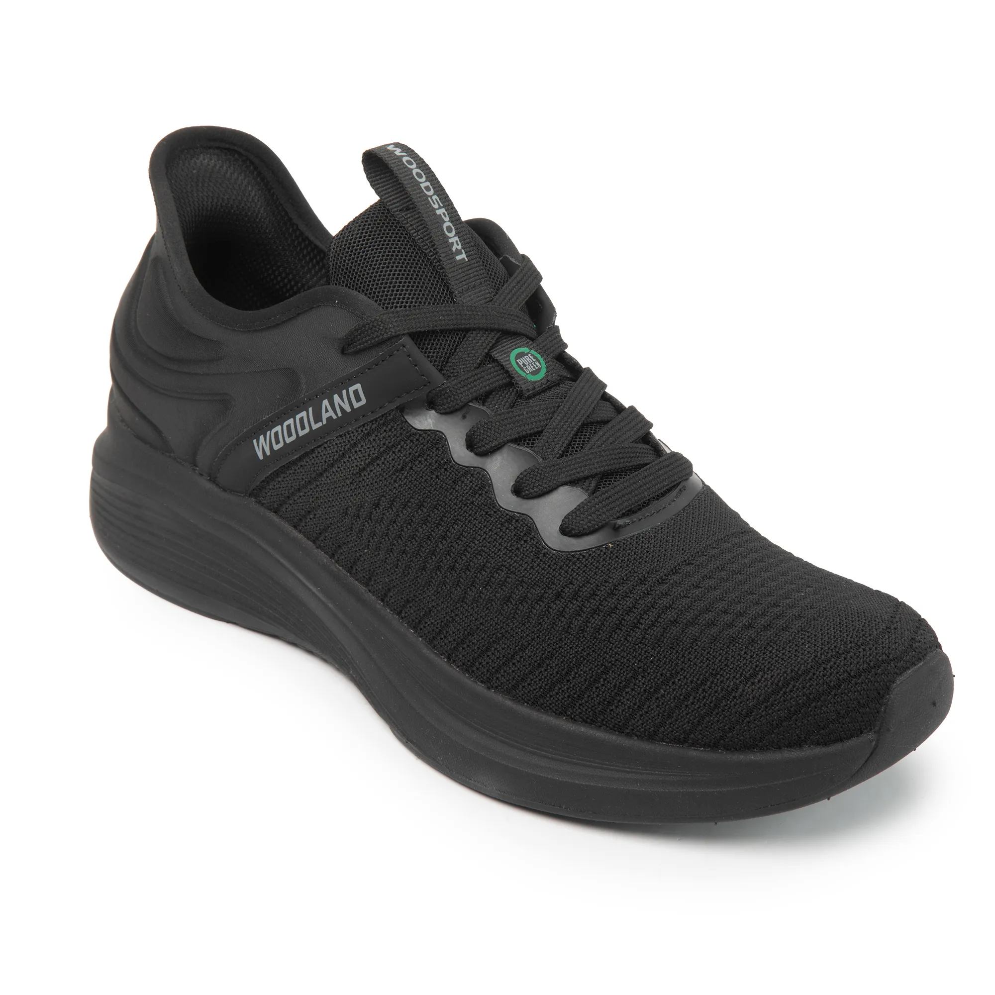 Woodland Men’S Black Mesh Motion Sports Shoes - Thumbnail 3