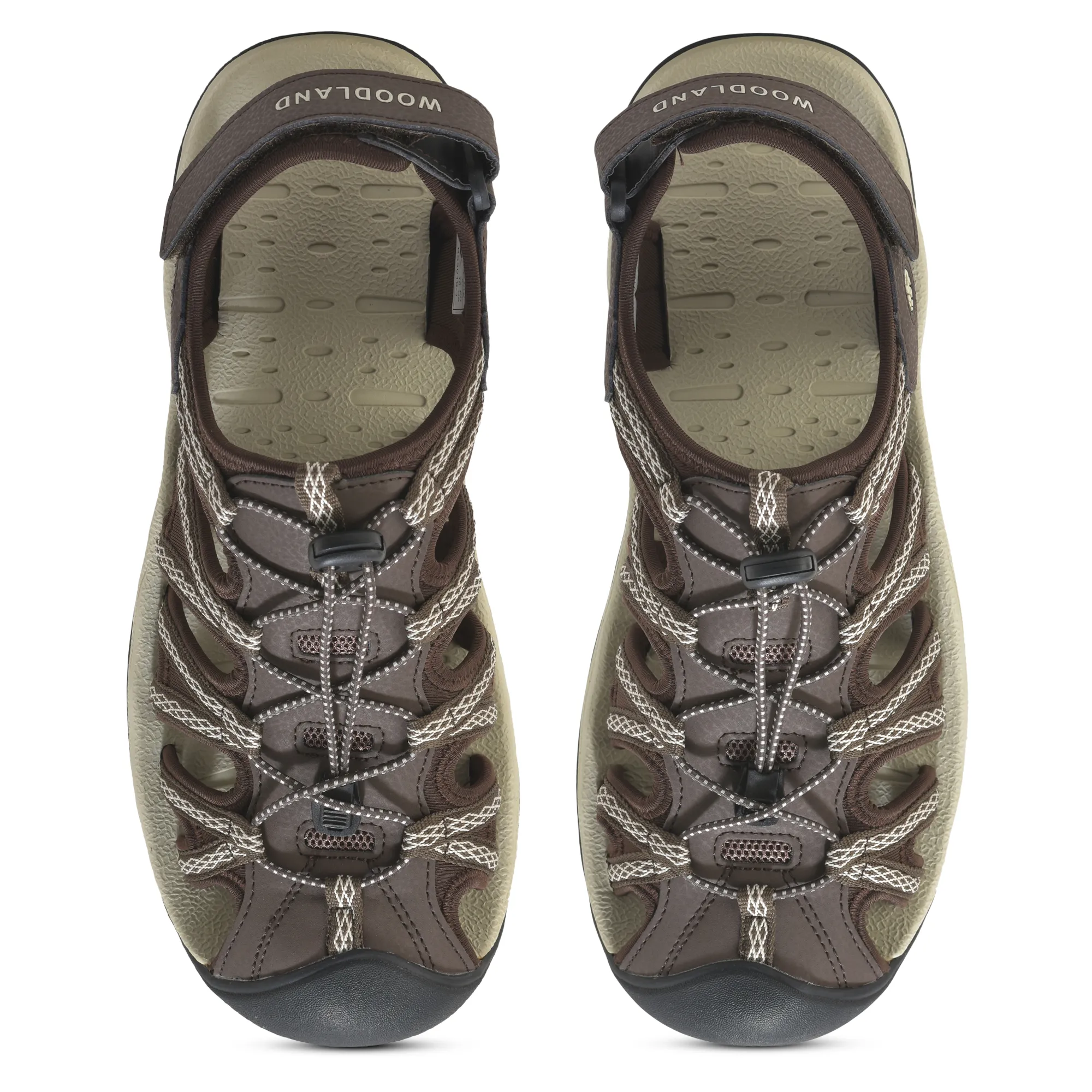 Woodland Brown/Beige Men Sports Sandals - Thumbnail 5