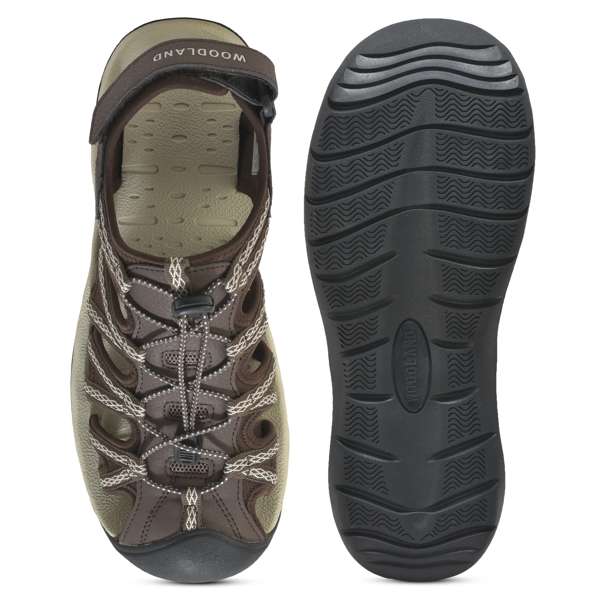 Woodland Brown/Beige Men Sports Sandals - Thumbnail 9