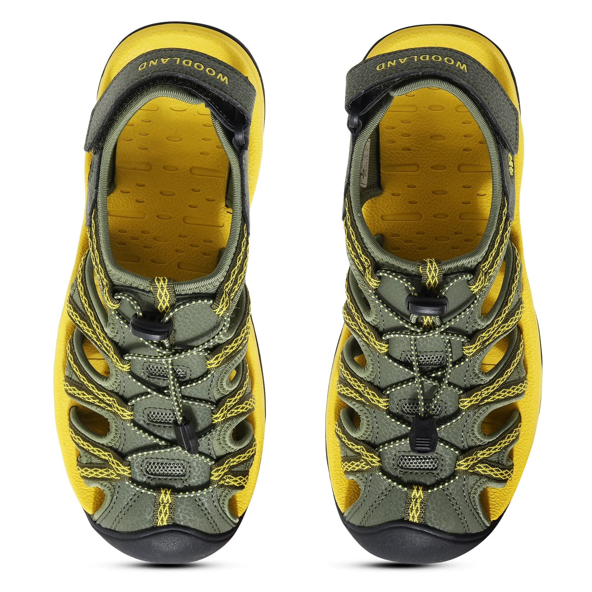 Woodland Olive/Yellow Men Sports Sandals - Thumbnail 4