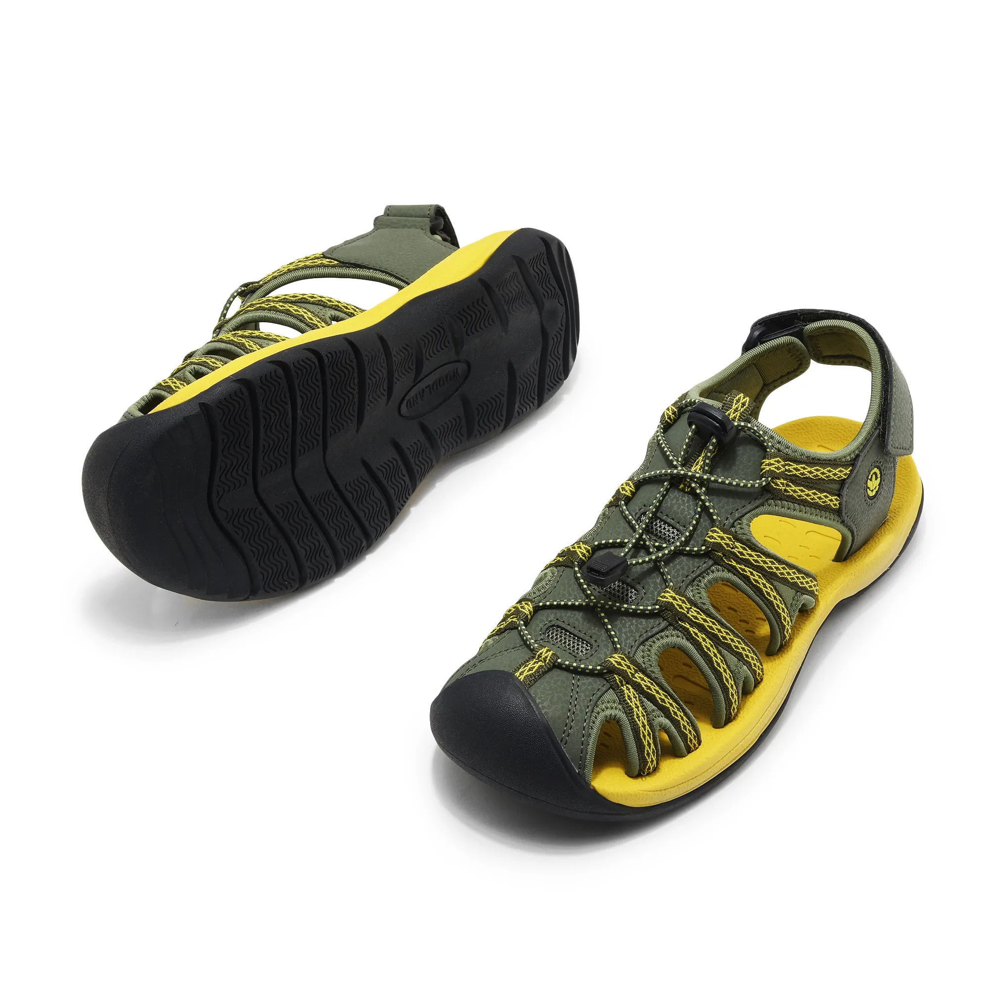 Woodland Olive/Yellow Men Sports Sandals - Thumbnail 5