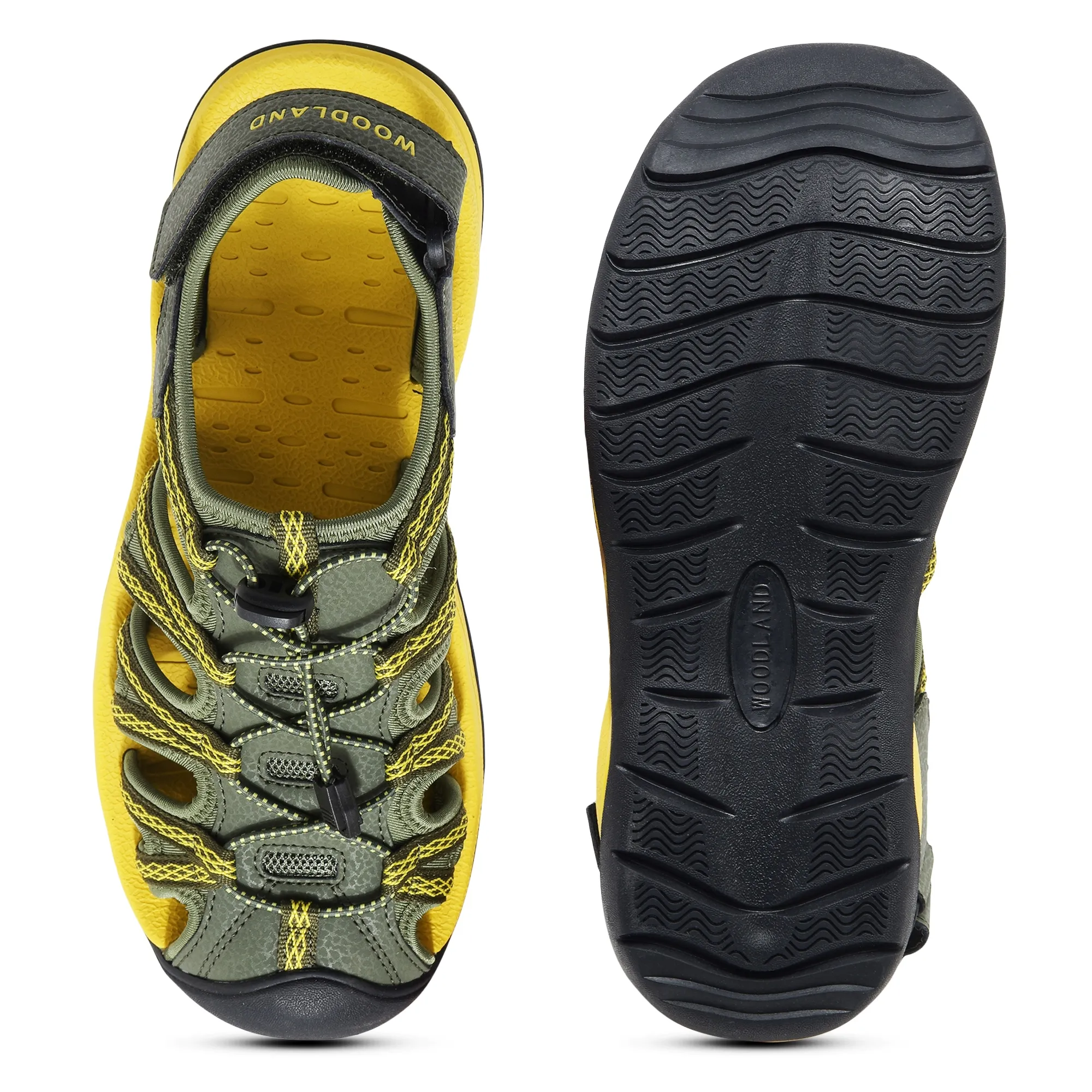 Woodland Olive/Yellow Men Sports Sandals - Thumbnail 8