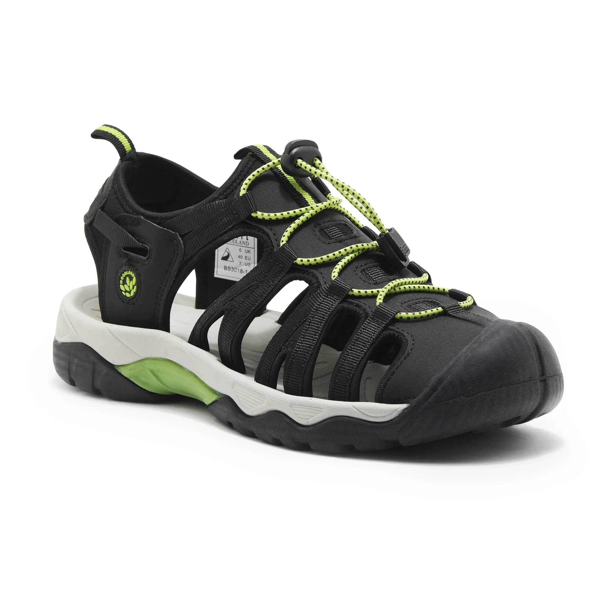 Woodland Black/Green Sports Sandal For Men - Thumbnail 3