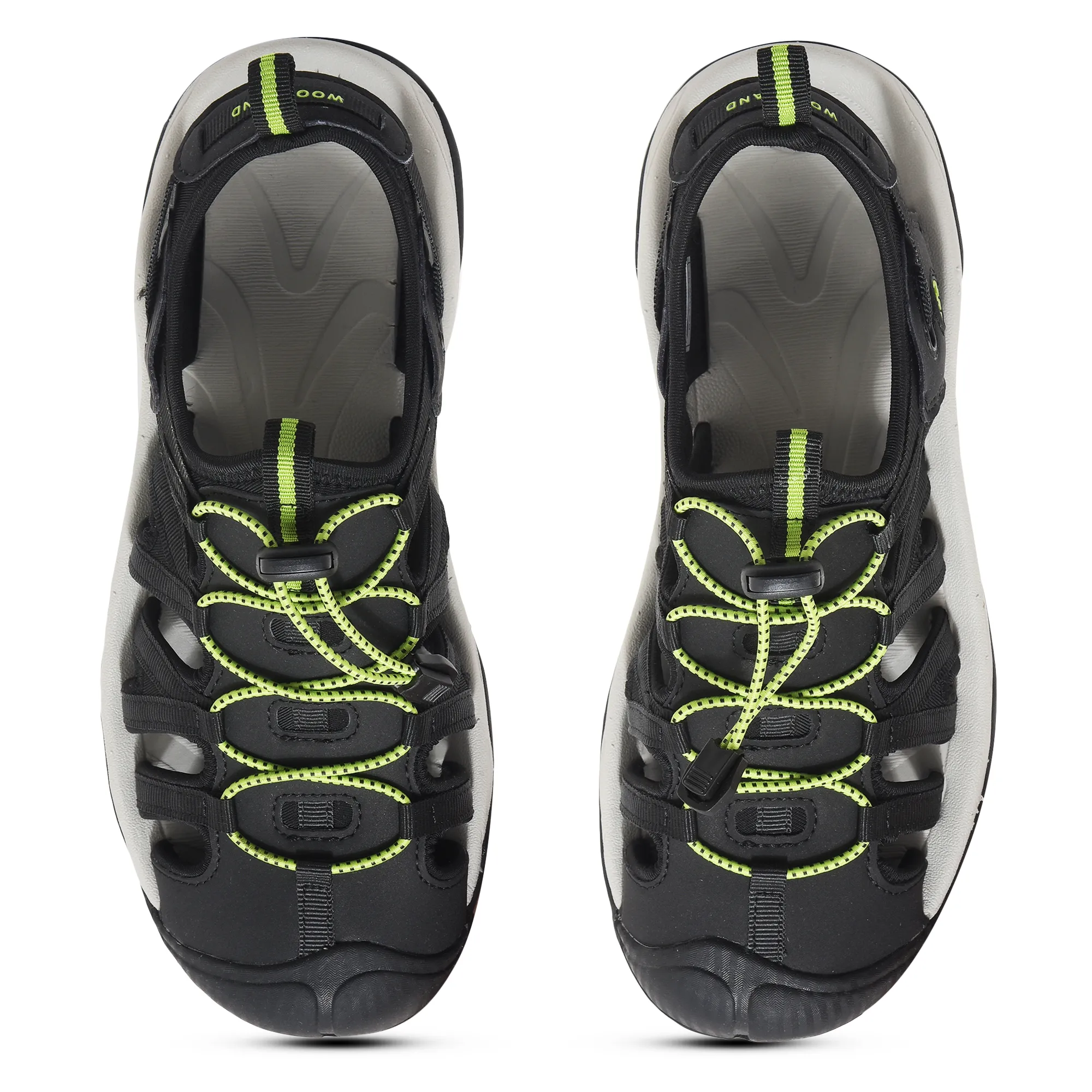 Woodland Black/Green Sports Sandal For Men - Thumbnail 4