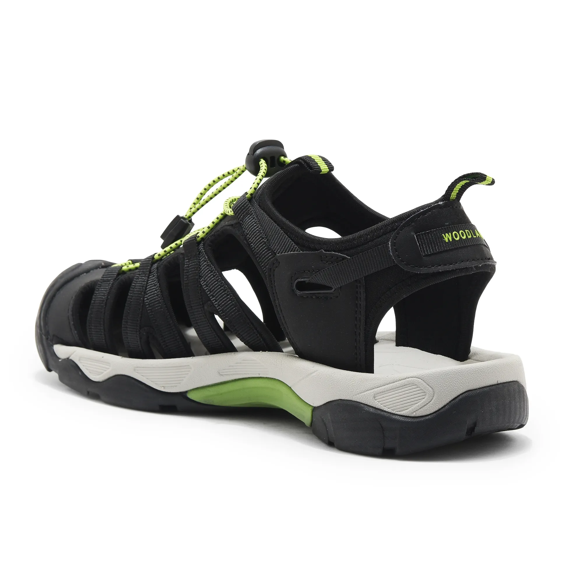 Woodland Black/Green Sports Sandal For Men - Thumbnail 6