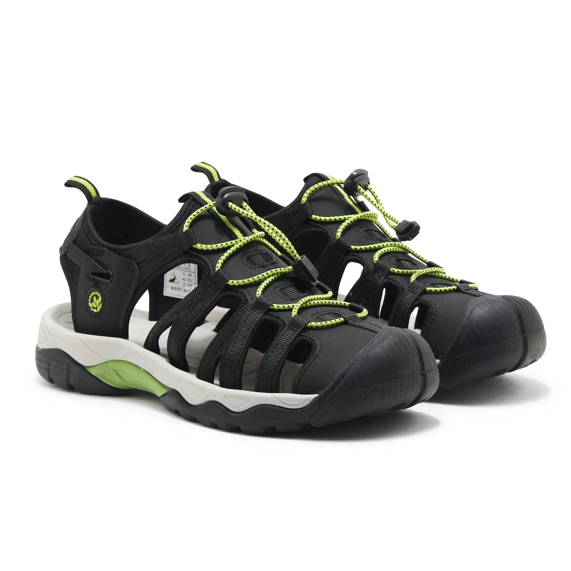 Woodland Black/Green Sports Sandal For Men - Thumbnail 7