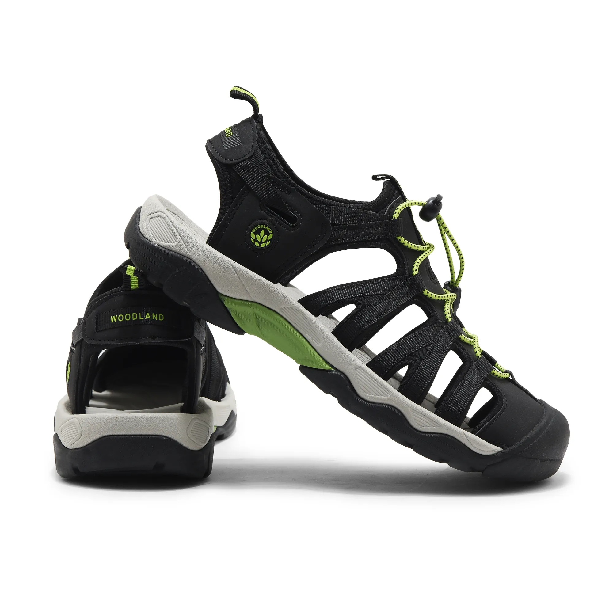 Woodland Black/Green Sports Sandal For Men - Thumbnail 10