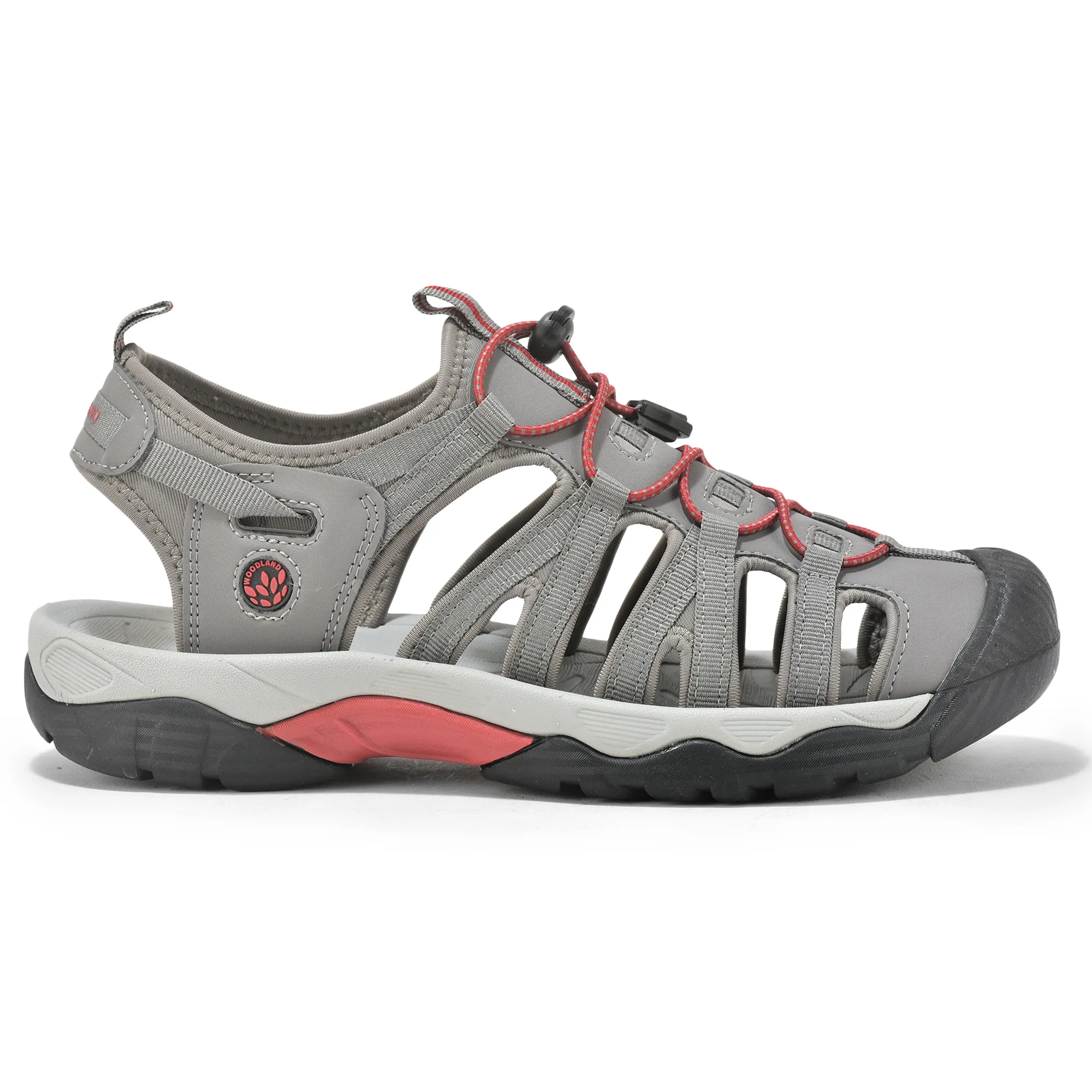 Woodland Dgrey/Red Sports Sandal For Men - Image 1