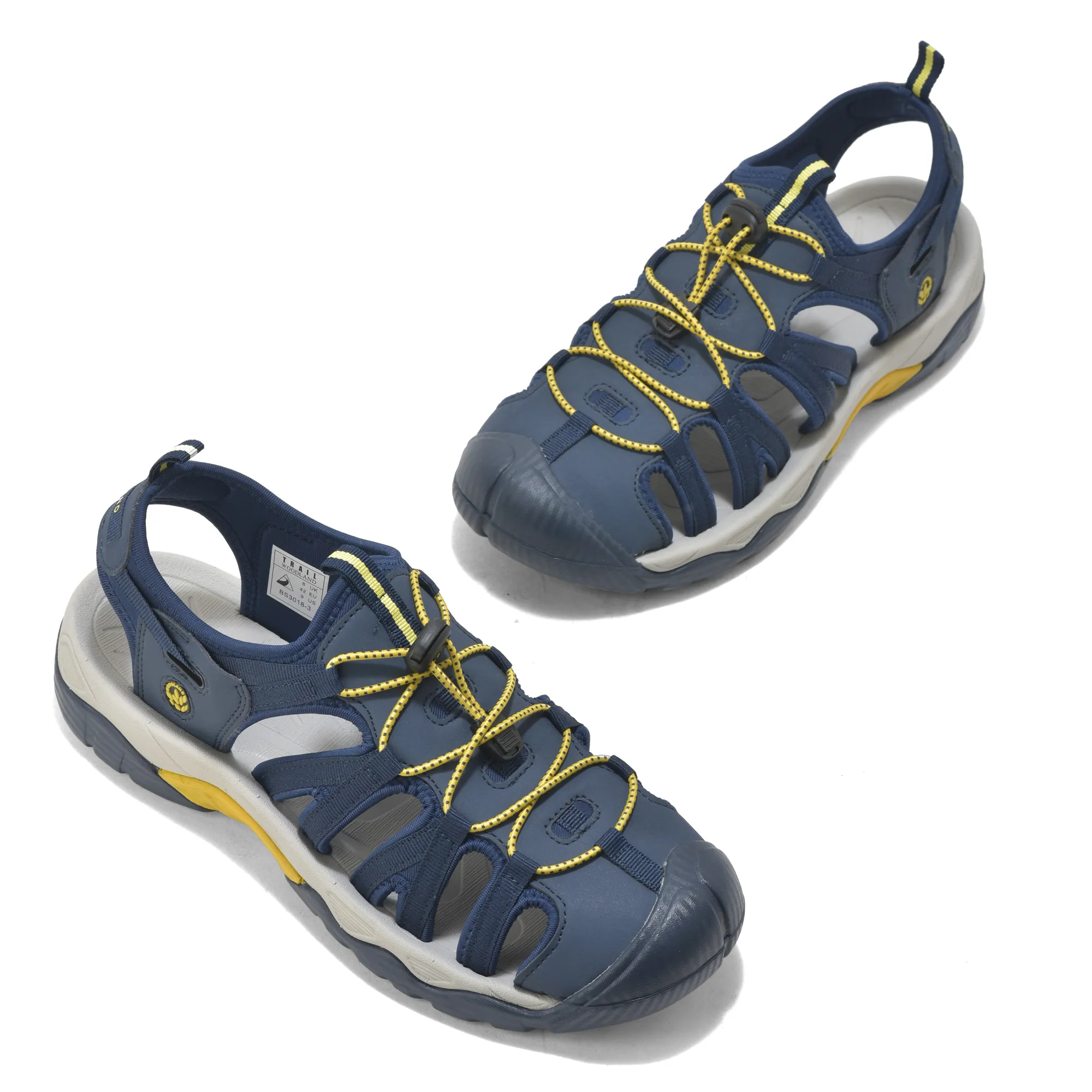 Woodland Navy/Yellow Sports Sandal For Men - Thumbnail 4