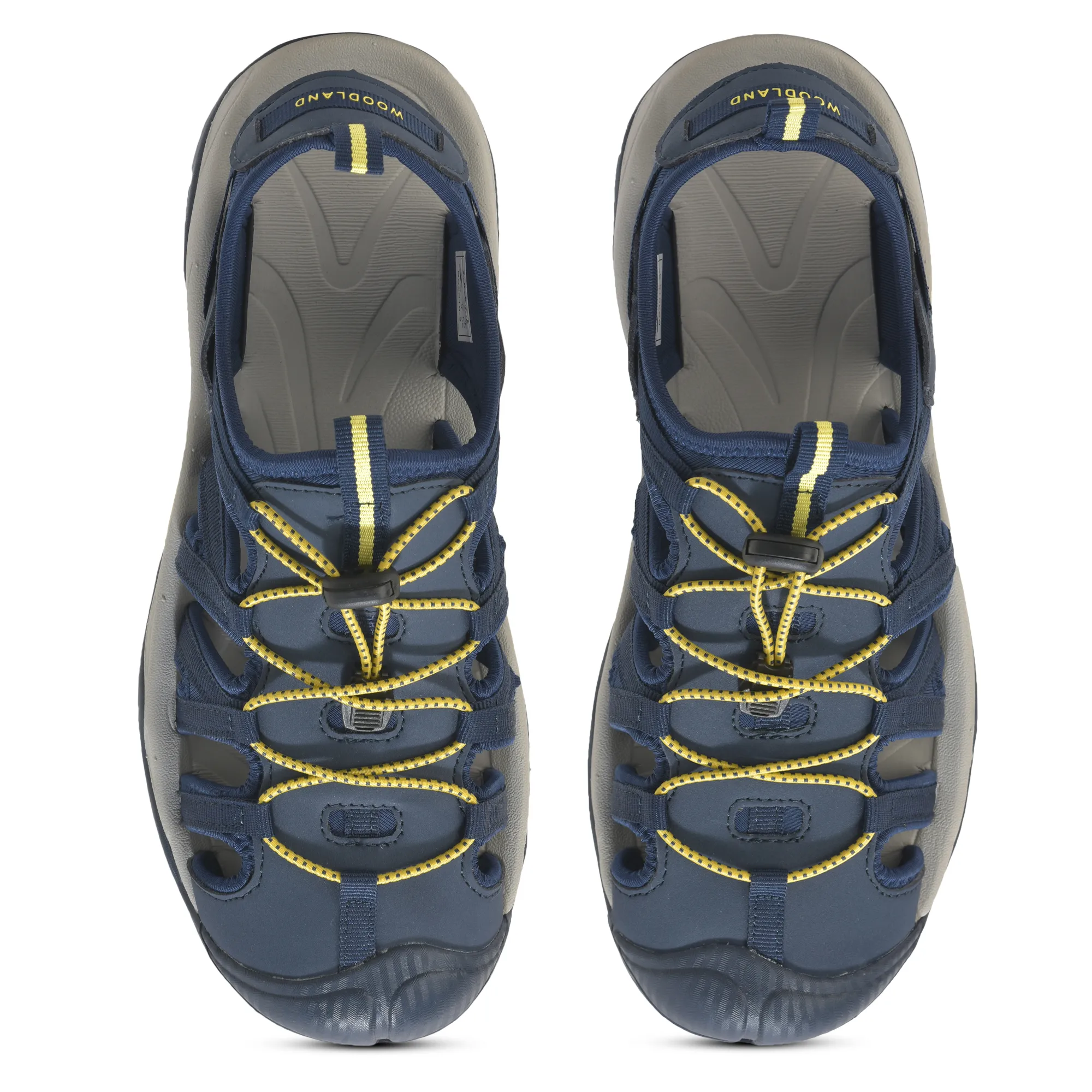 Woodland Navy/Yellow Sports Sandal For Men - Thumbnail 5