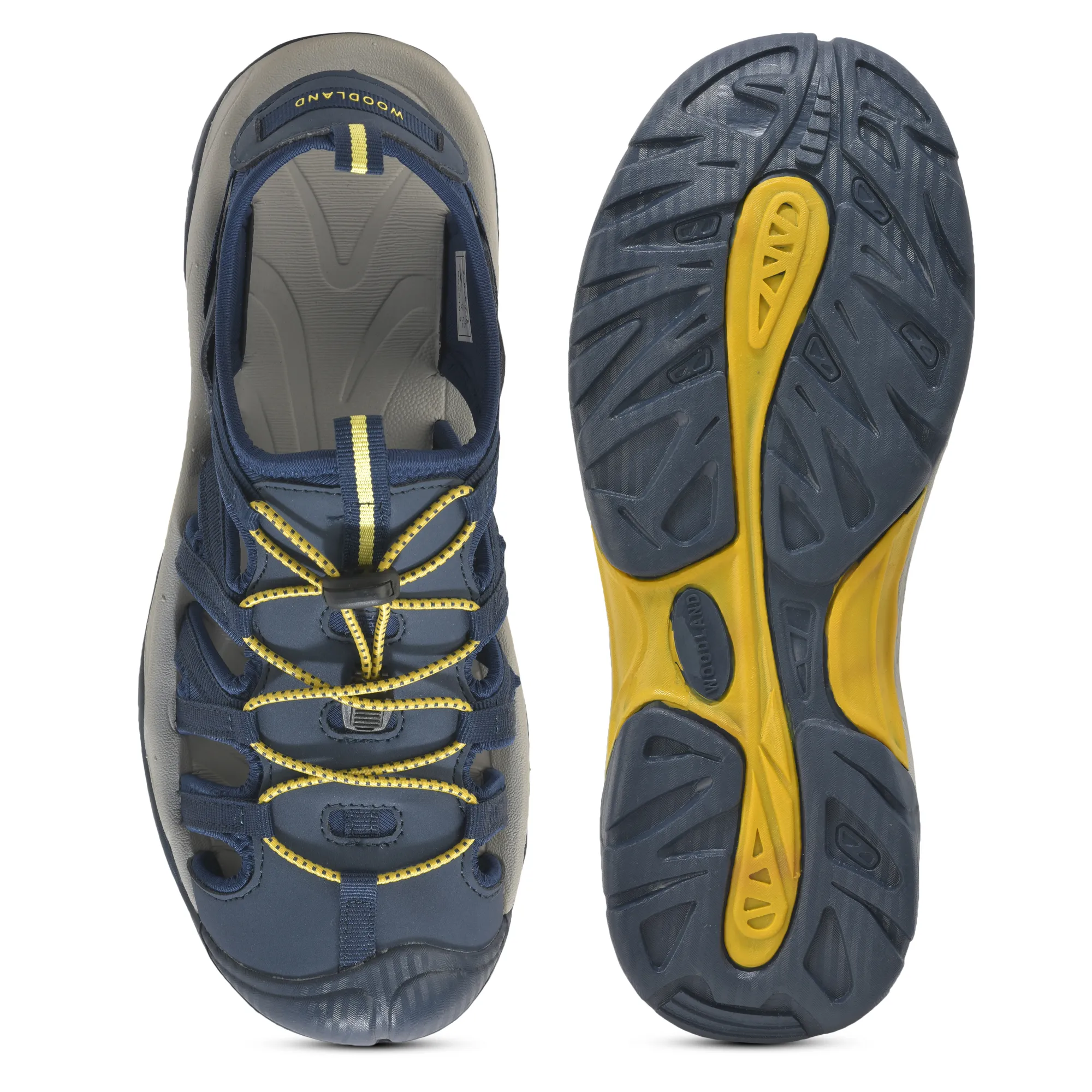 Woodland Navy/Yellow Sports Sandal For Men - Thumbnail 9