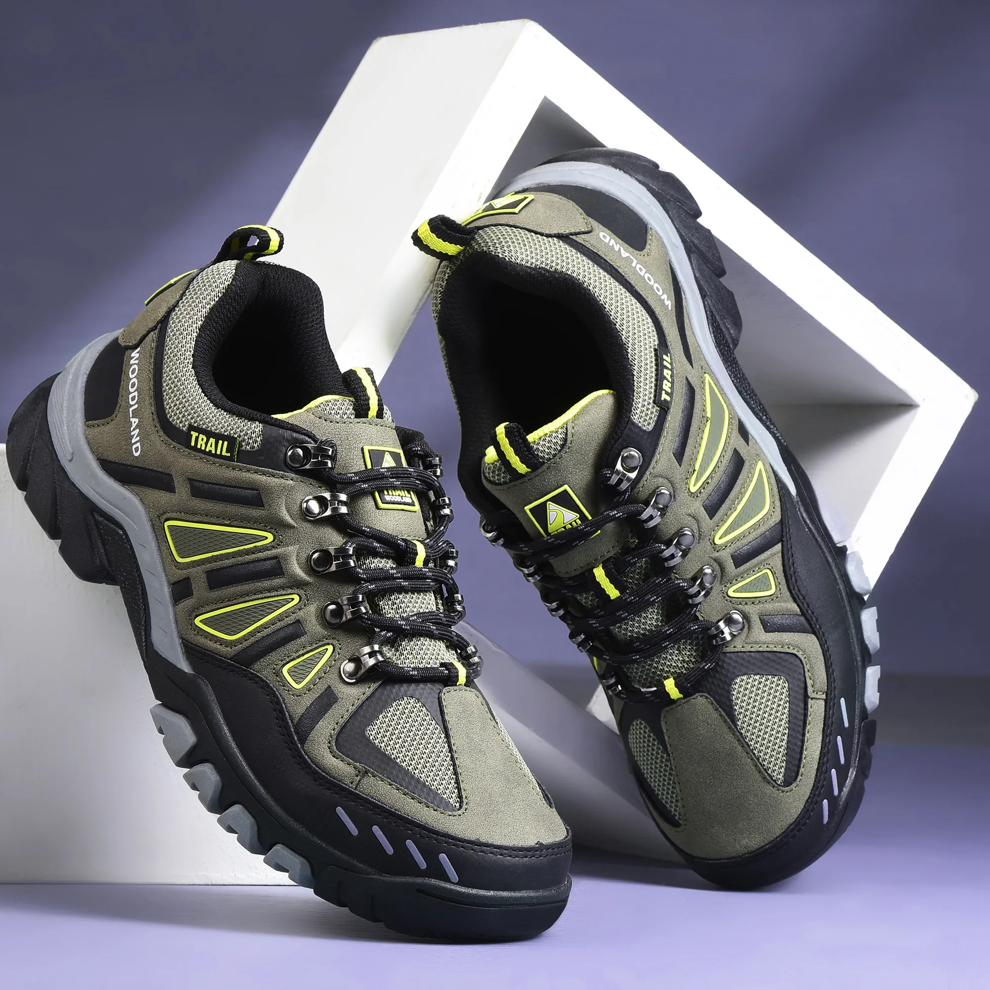 Woodland Men Olive Outdoor Sports Shoe - Thumbnail 9