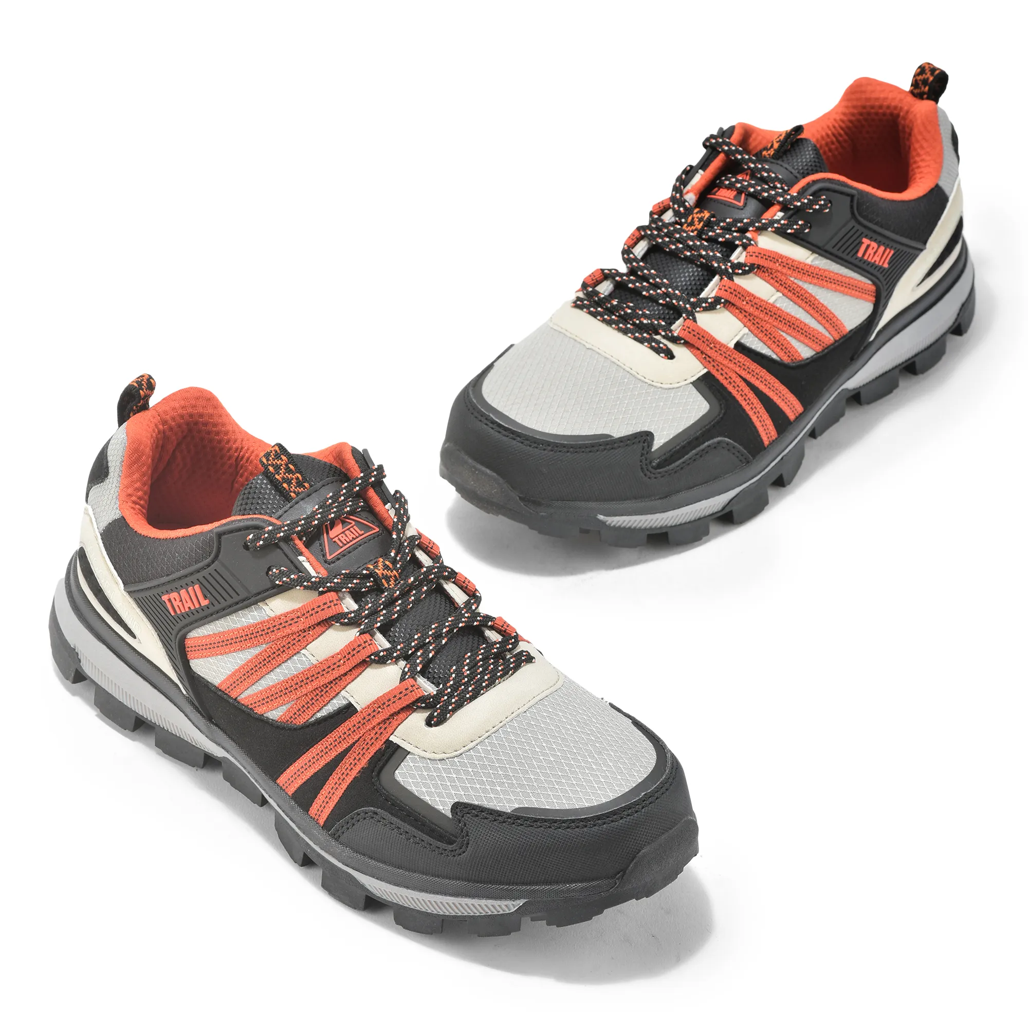 Men Grey  Mesh Outdoor Sports Shoes - Thumbnail 2