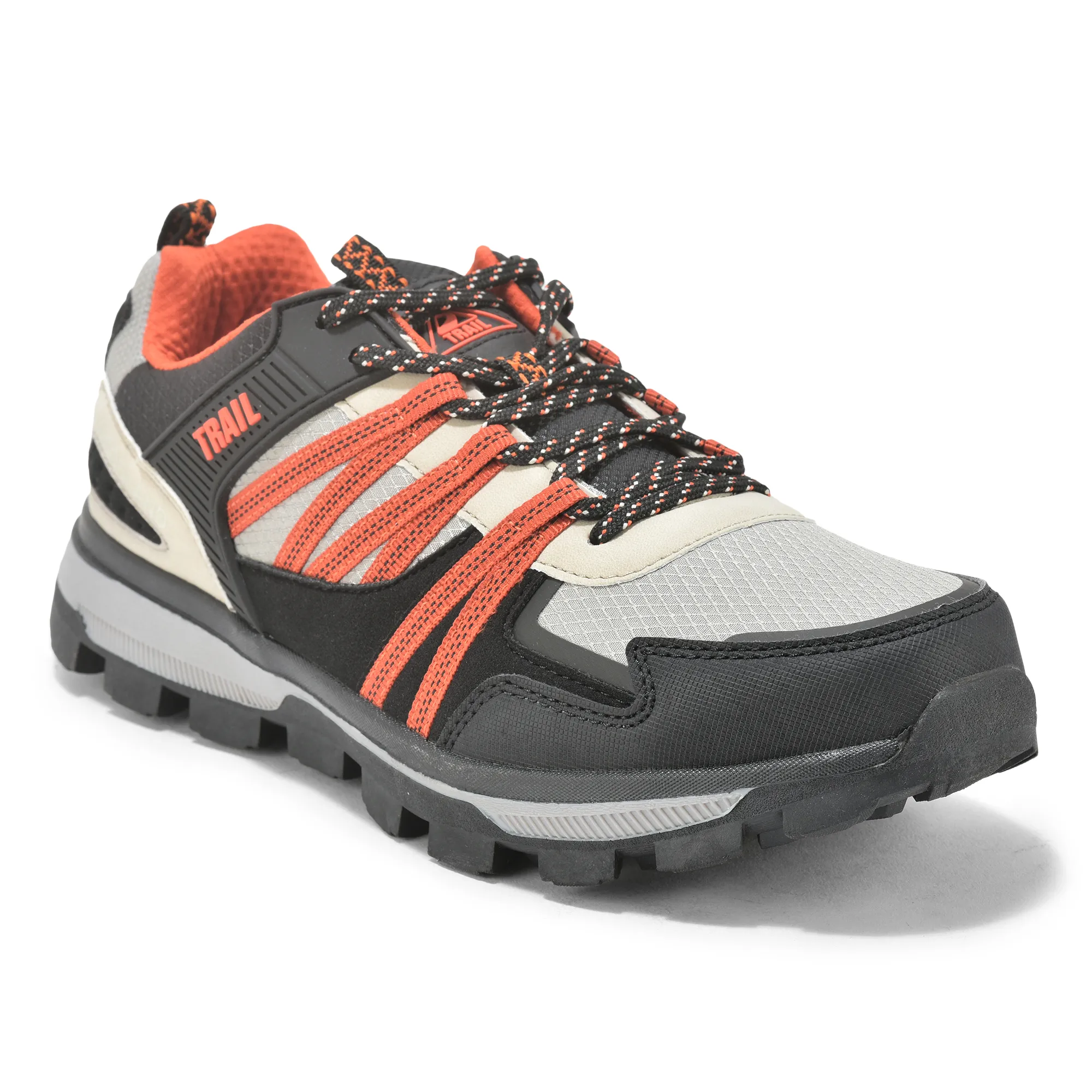Men Grey  Mesh Outdoor Sports Shoes - Thumbnail 3