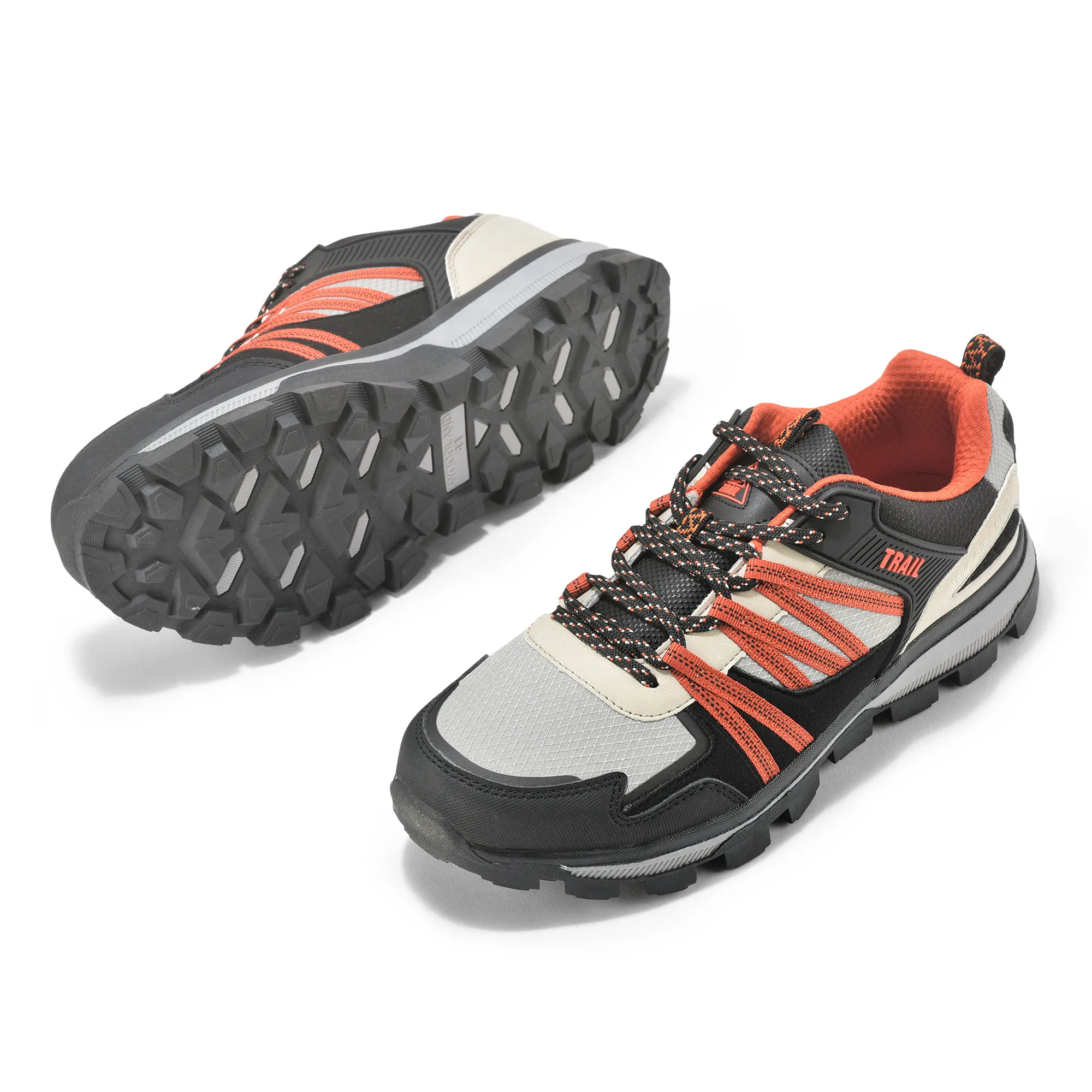 Men Grey  Mesh Outdoor Sports Shoes - Thumbnail 5