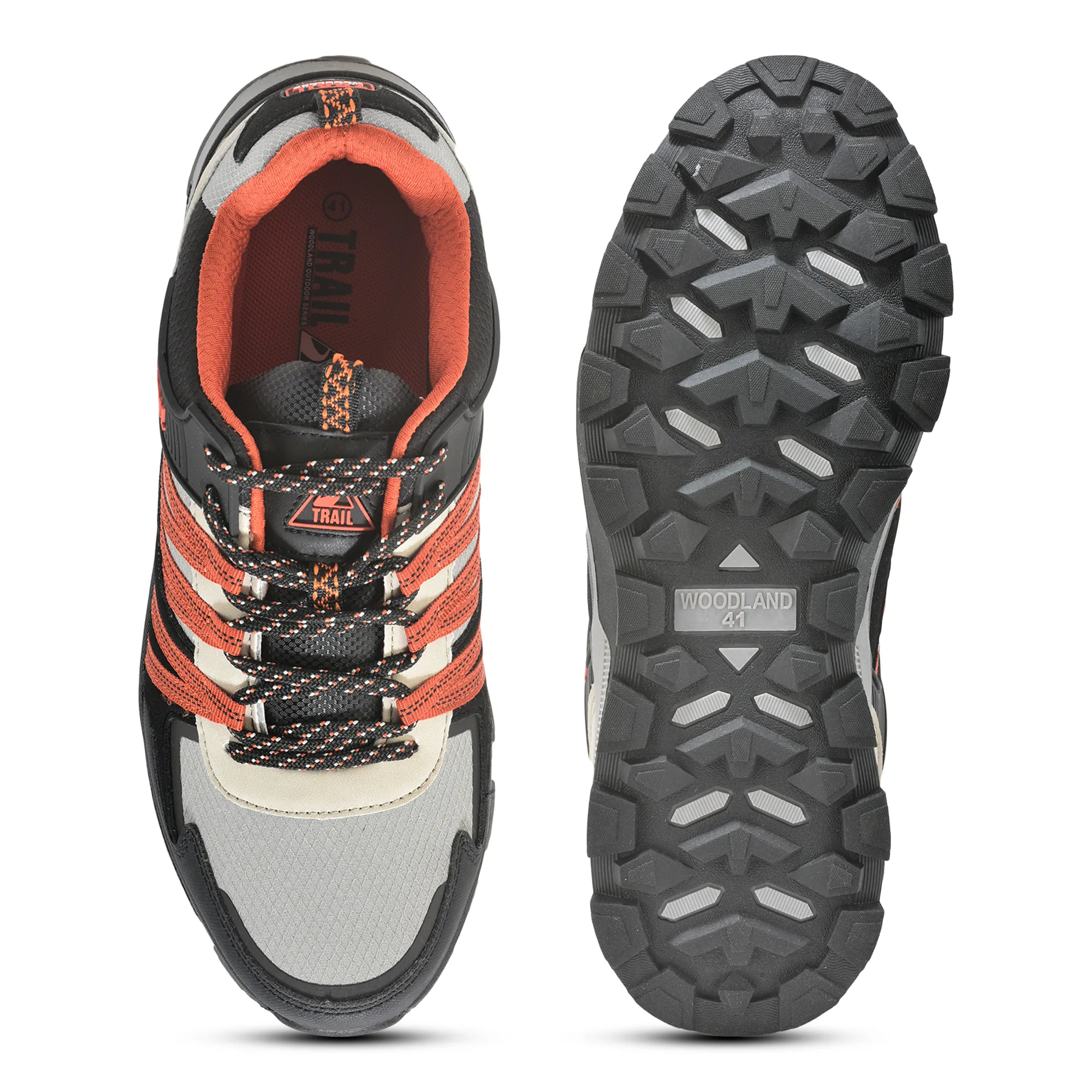 Men Grey  Mesh Outdoor Sports Shoes - Thumbnail 8