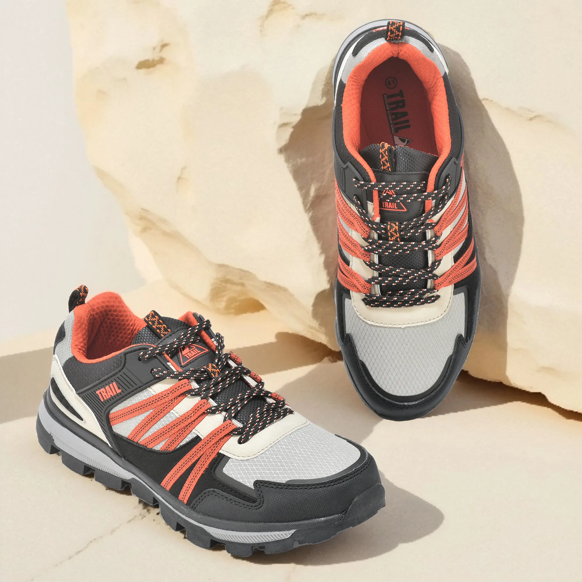 Men Grey  Mesh Outdoor Sports Shoes - Thumbnail 9