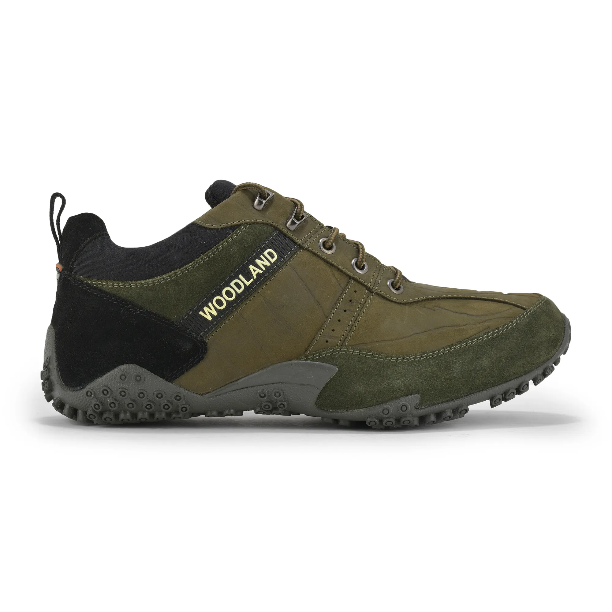 Casual Olive Green lace-up shoes for men - Thumbnail 2