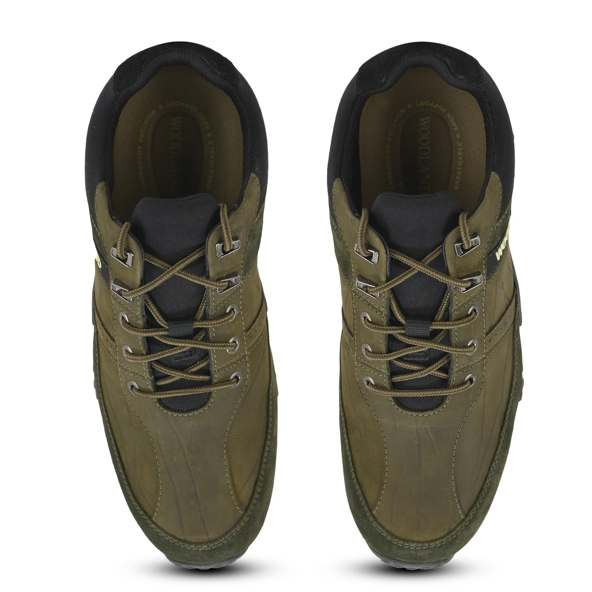 Casual Olive Green lace-up shoes for men - Thumbnail 5