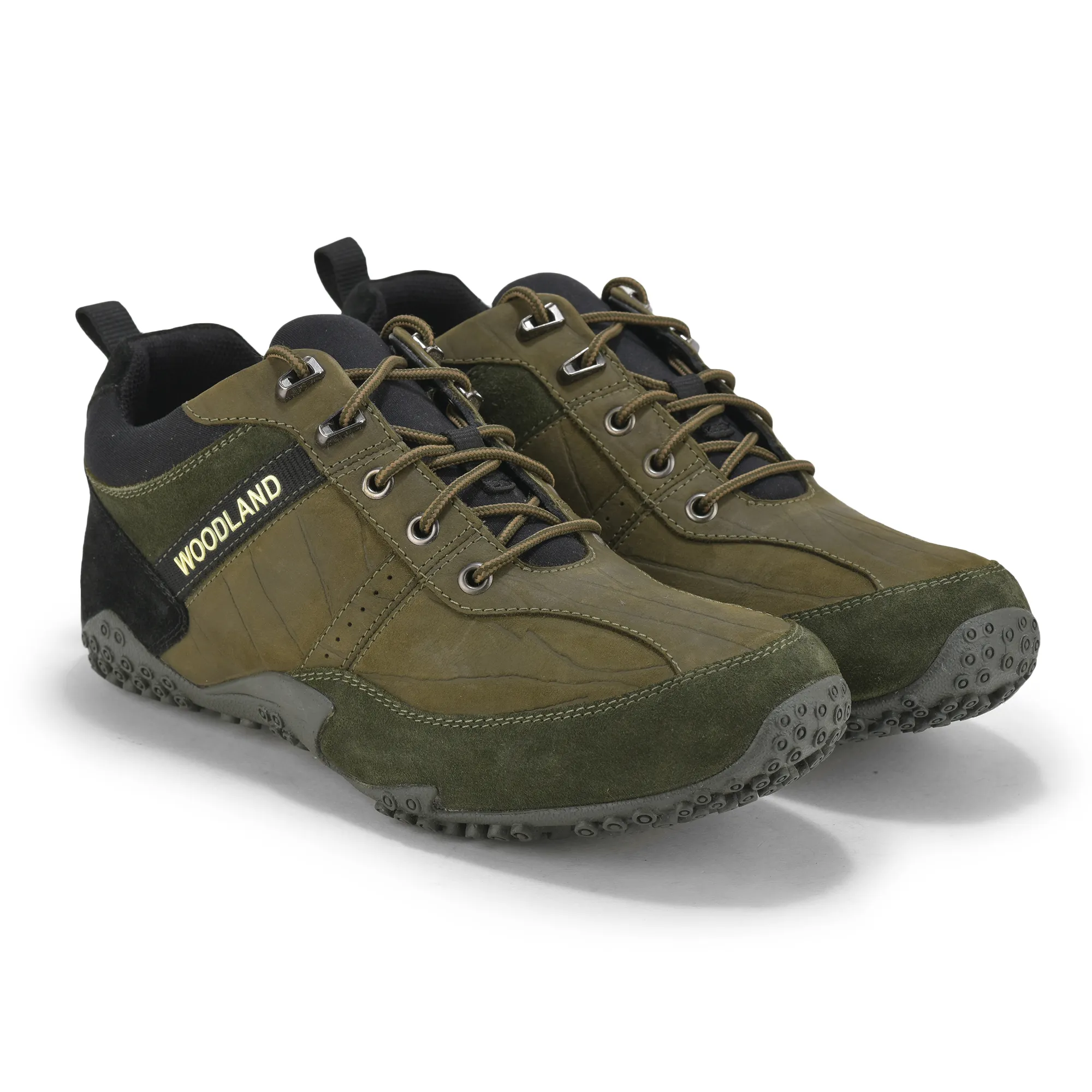 Casual Olive Green lace-up shoes for men - Thumbnail 8