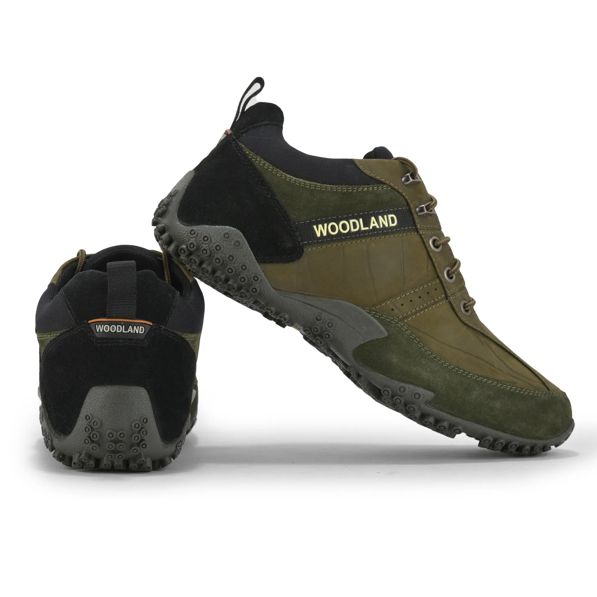 Casual Olive Green lace-up shoes for men - Thumbnail 10