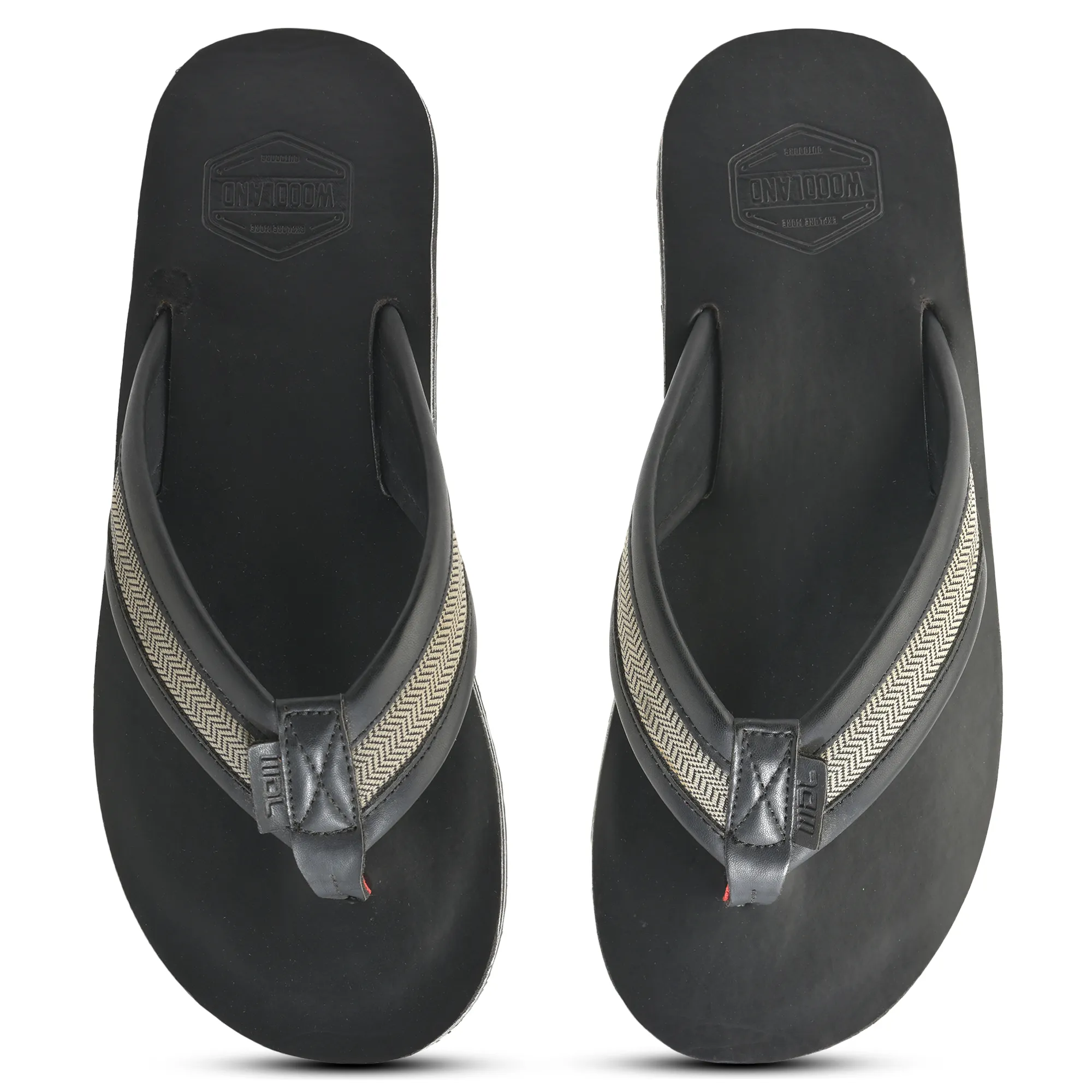 Woodland Premium Black Men's PU Slippers - Thumbnail 5