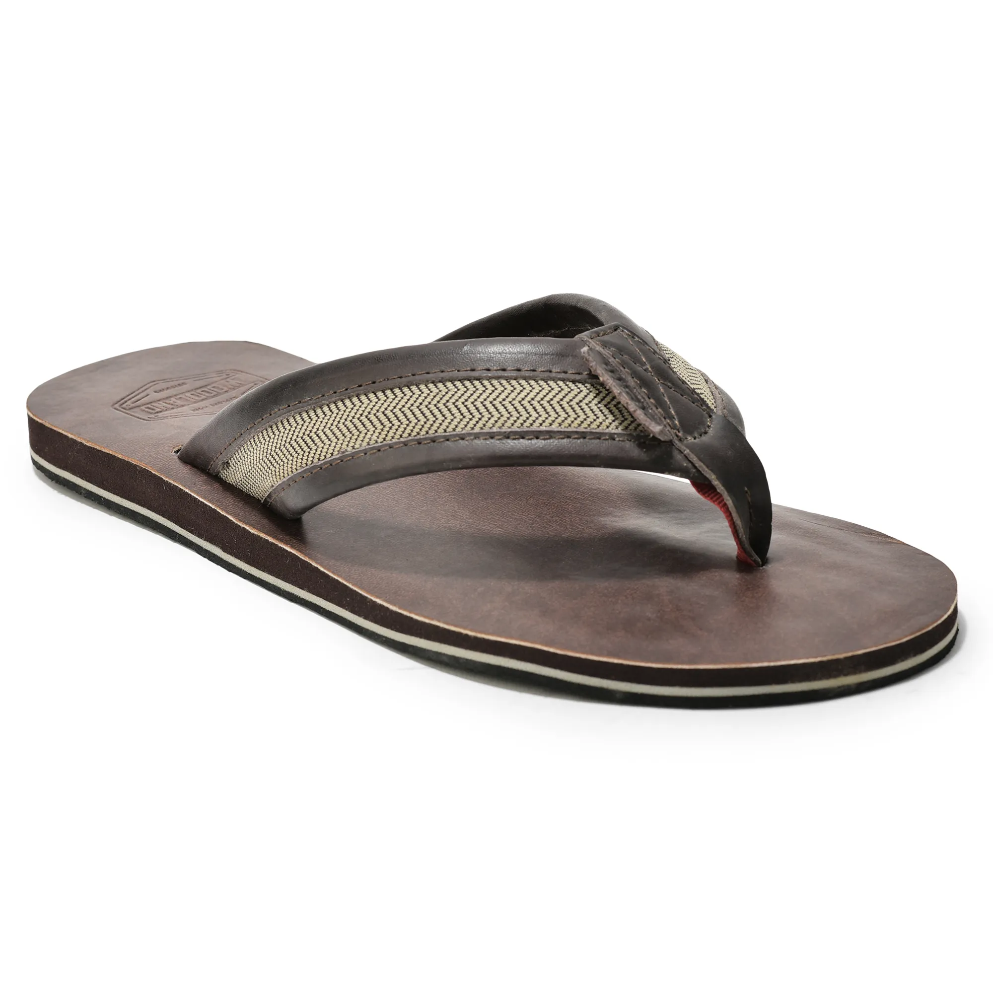 Woodland Premium Brown Men’s PU Slippers - Thumbnail 3