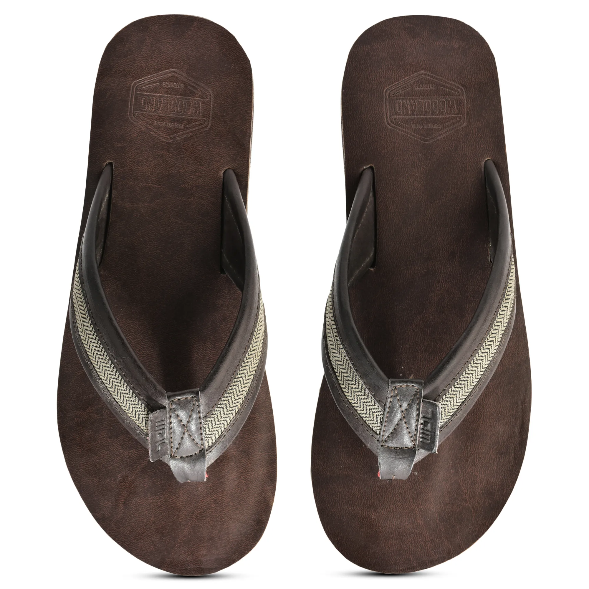 Woodland Premium Brown Men’s PU Slippers - Thumbnail 4