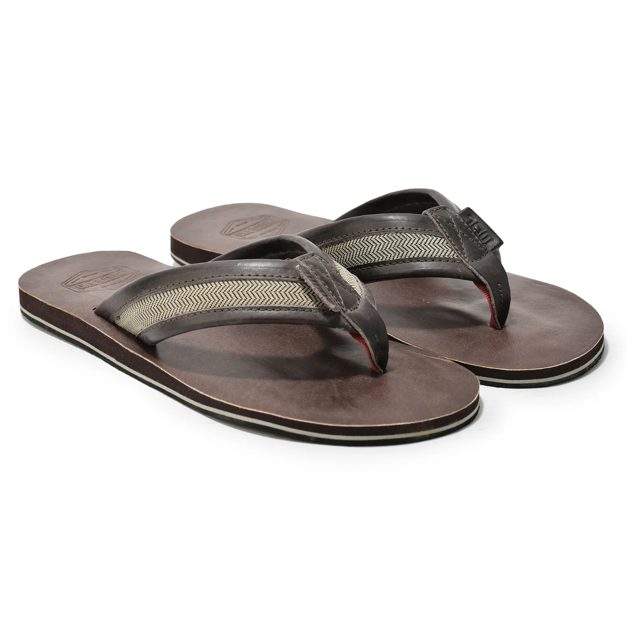 Woodland Premium Brown Men’s PU Slippers - Thumbnail 7