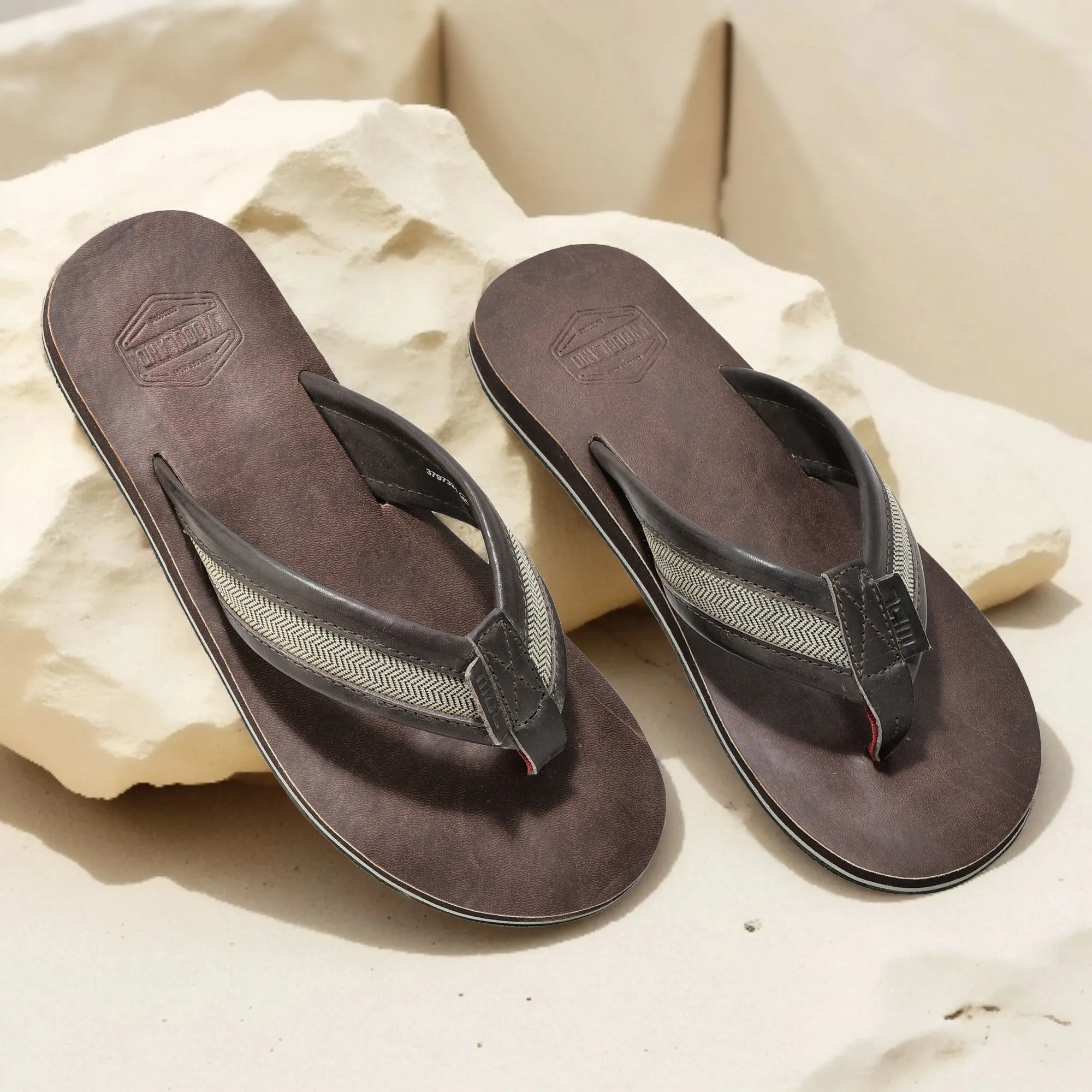 Woodland Premium Brown Men’s PU Slippers - Thumbnail 9