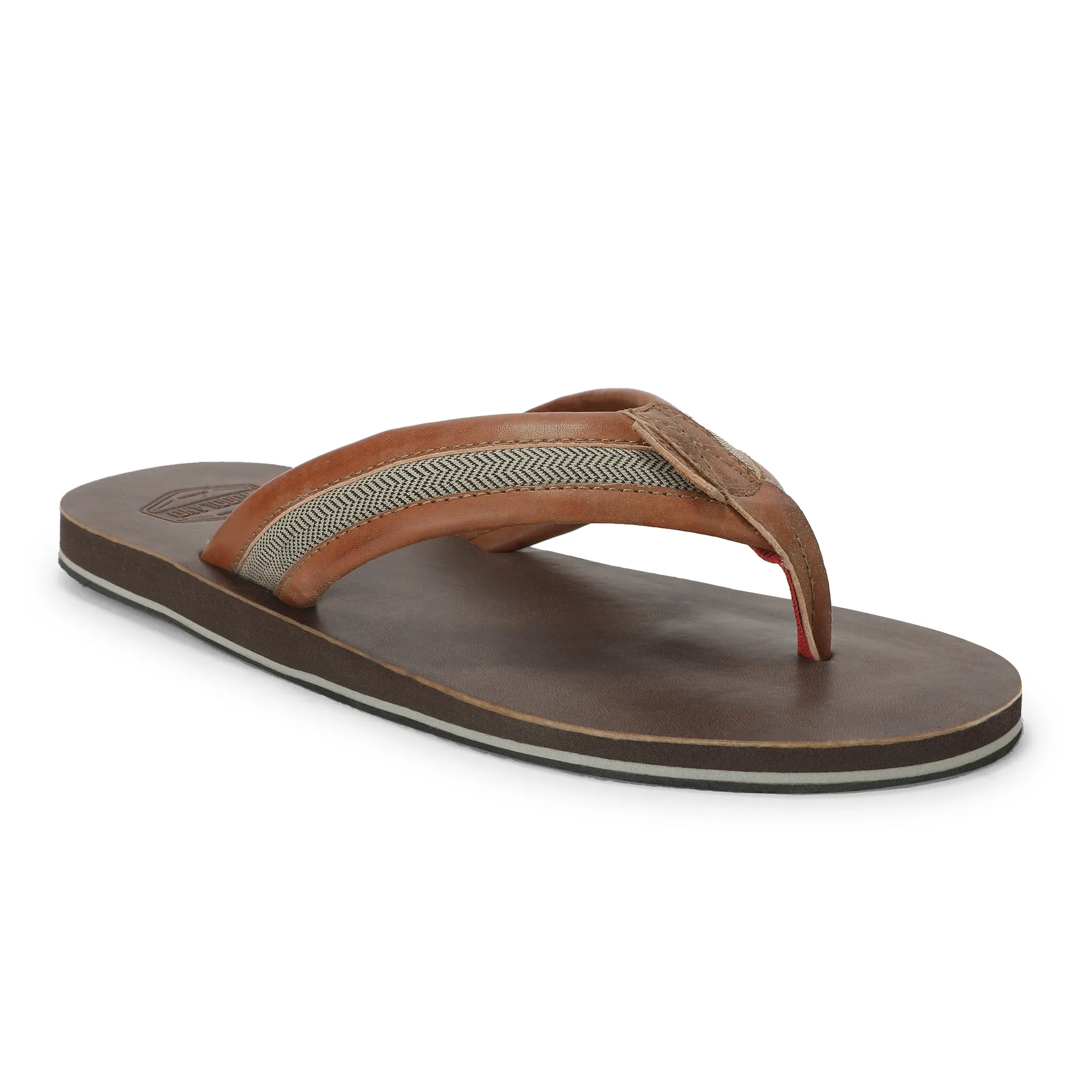 Woodland Premium Tan Men's PU Slippers - Thumbnail 3