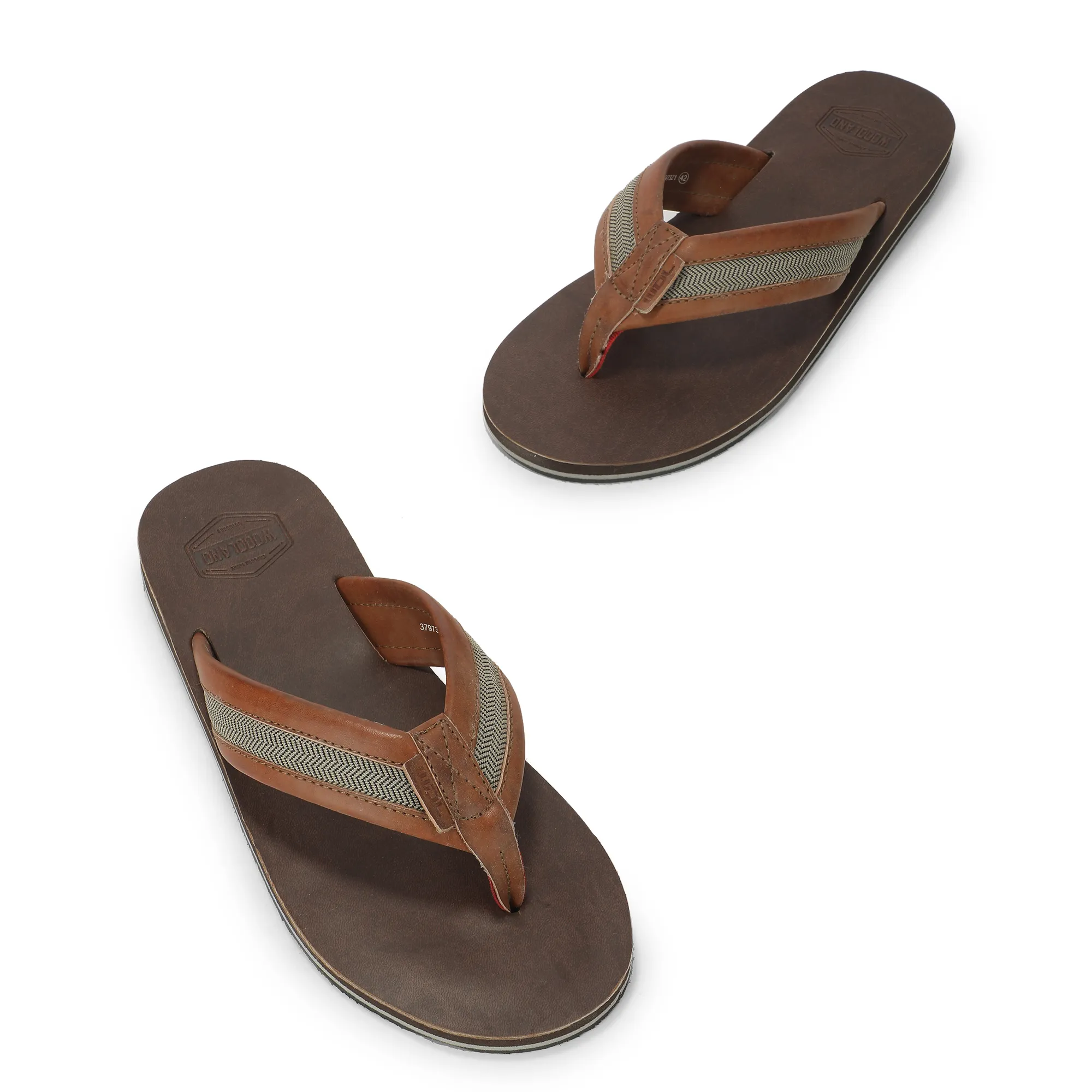Woodland Premium Tan Men's PU Slippers - Thumbnail 4