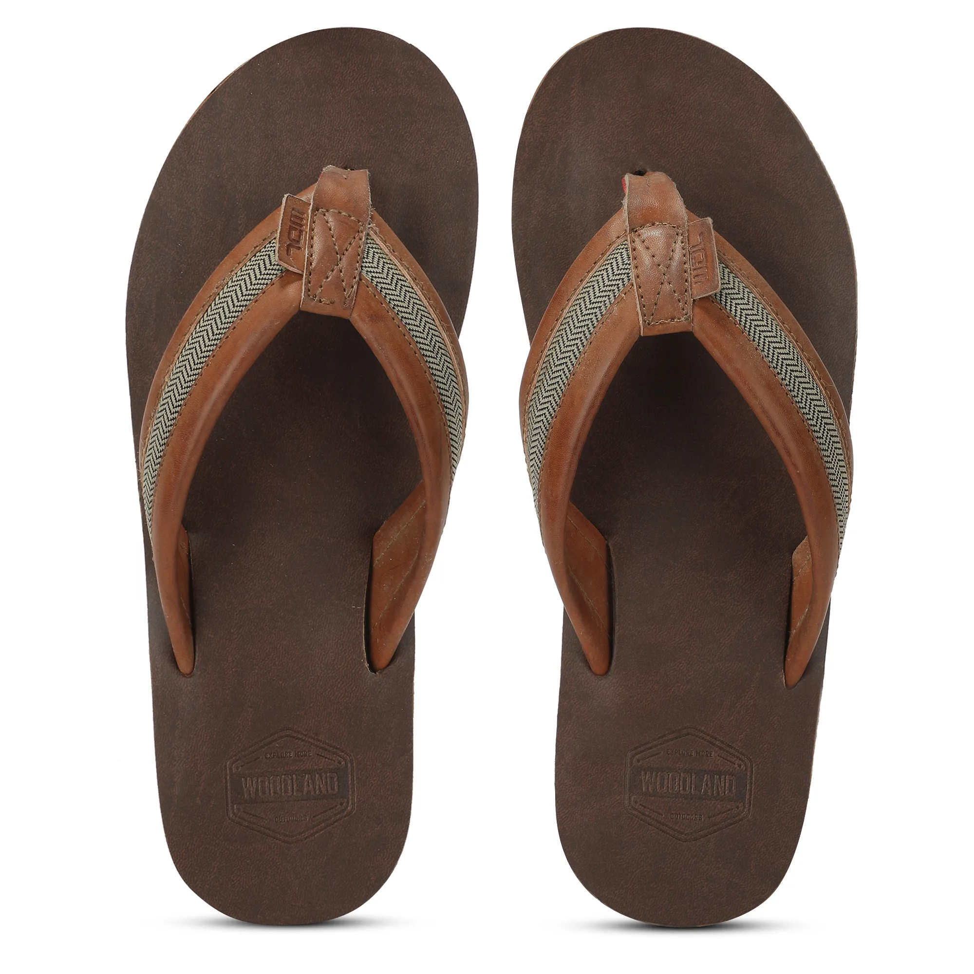 Woodland Premium Tan Men's PU Slippers - Thumbnail 5